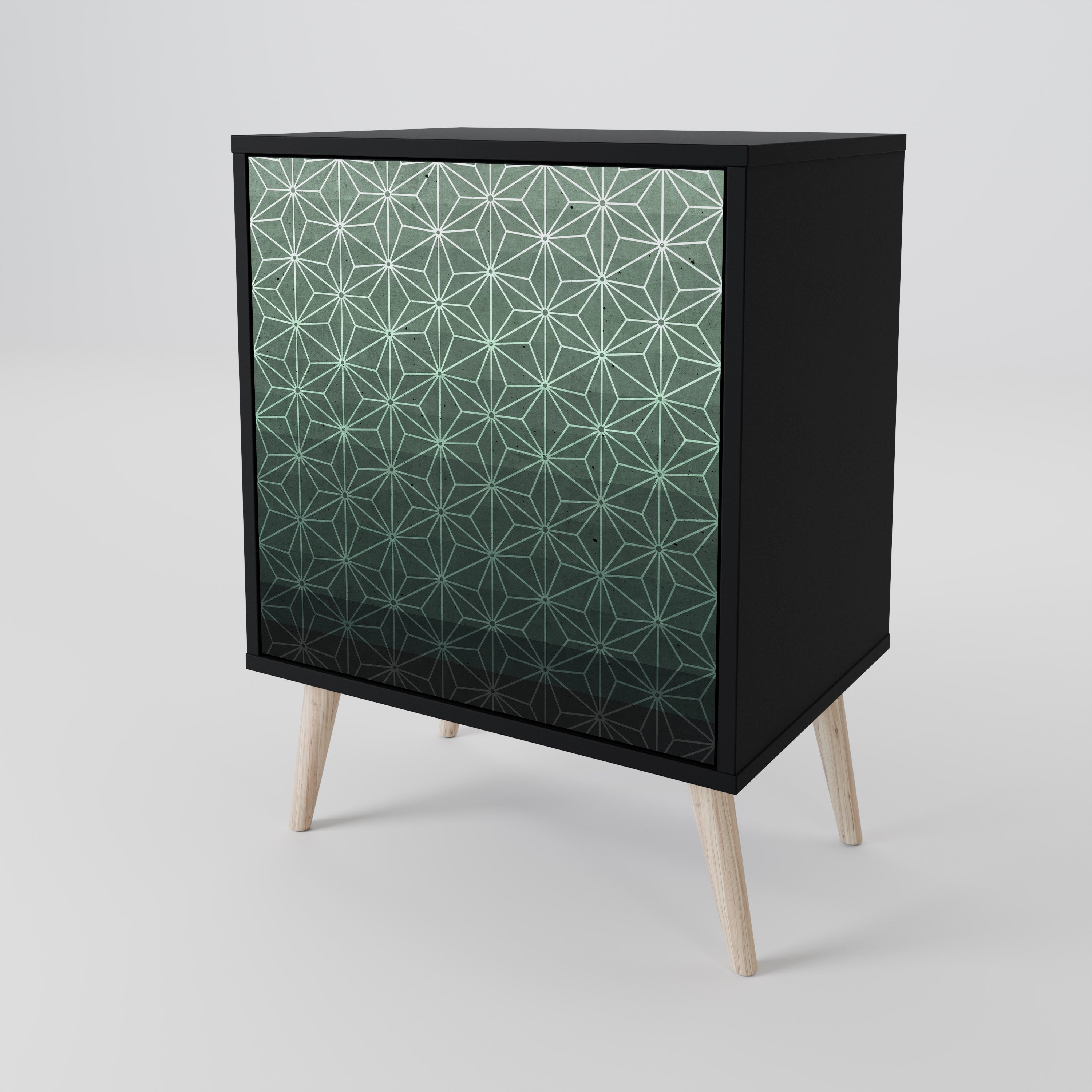 Aparador ORNAMENTAL GLIMMER de 1 puerta en acabado negro