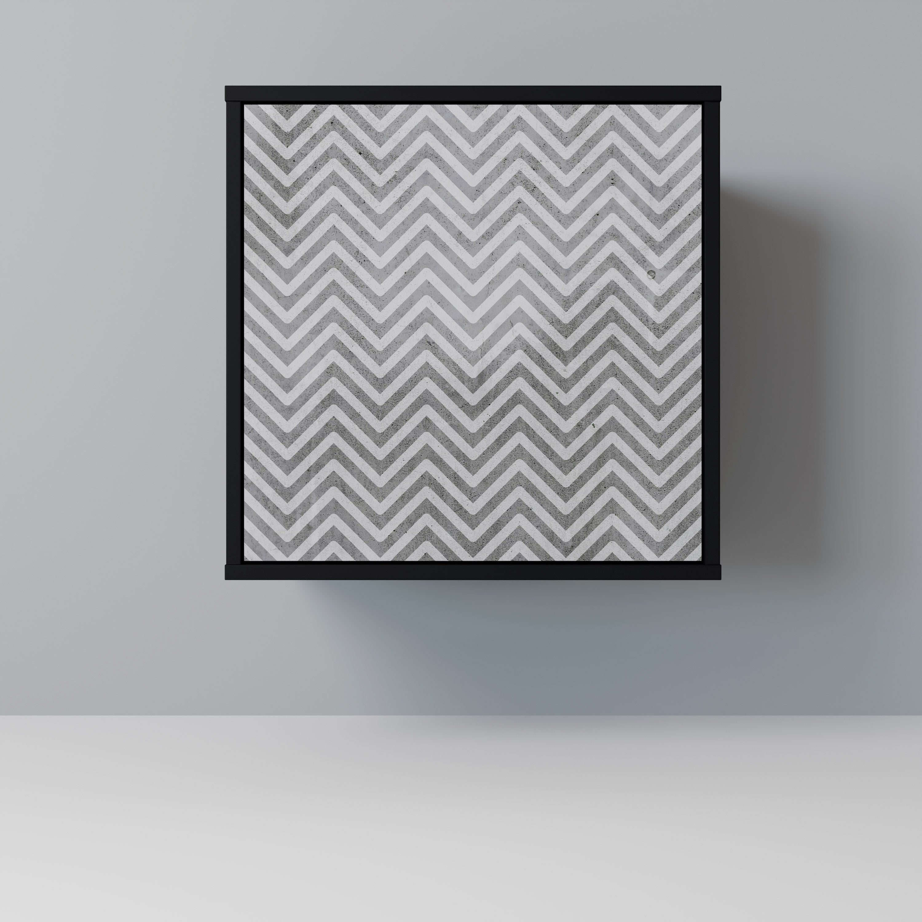 Aparador CONCRETE ZIG ZAG de 1 puerta en acabado negro