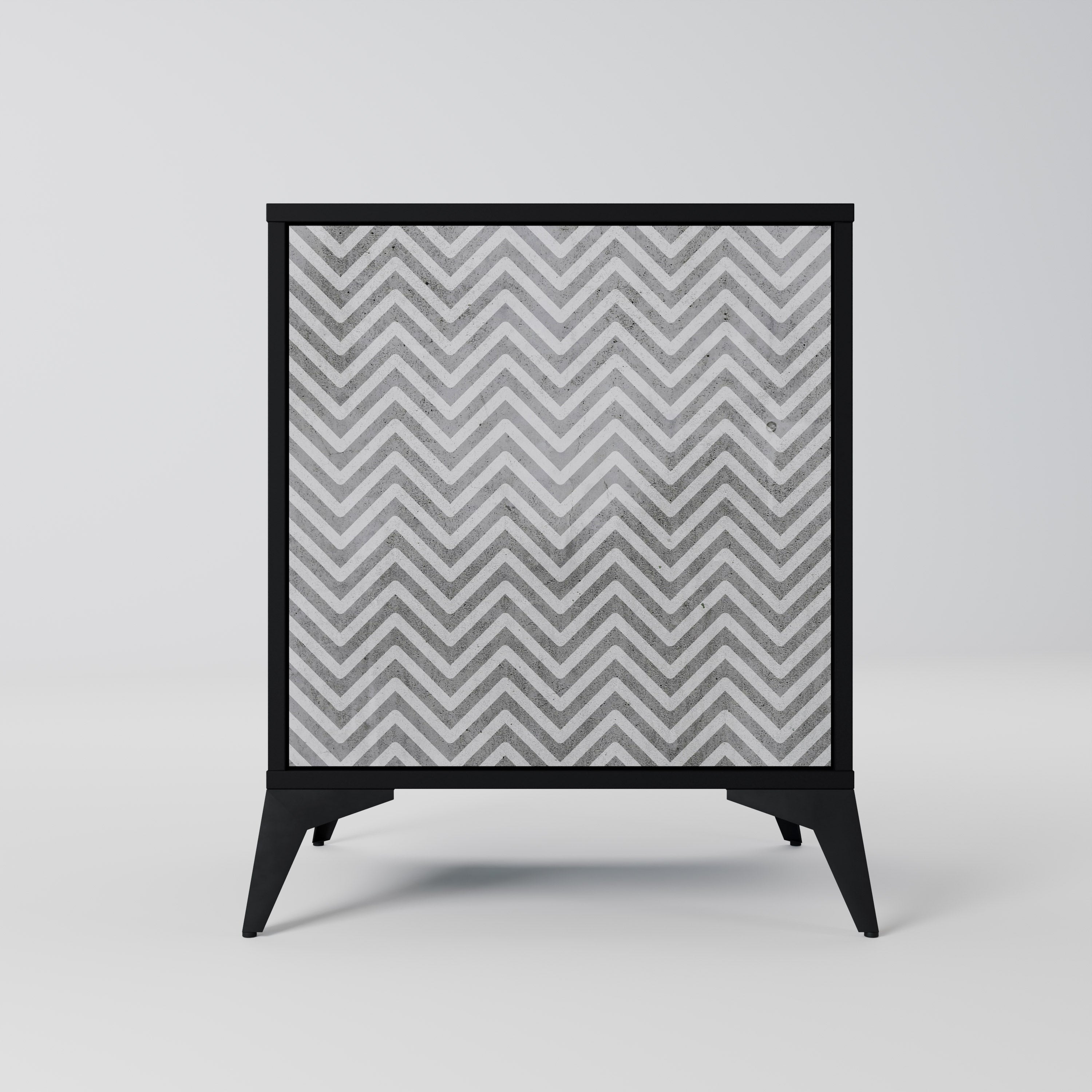 Aparador CONCRETE ZIG ZAG de 1 puerta en acabado negro