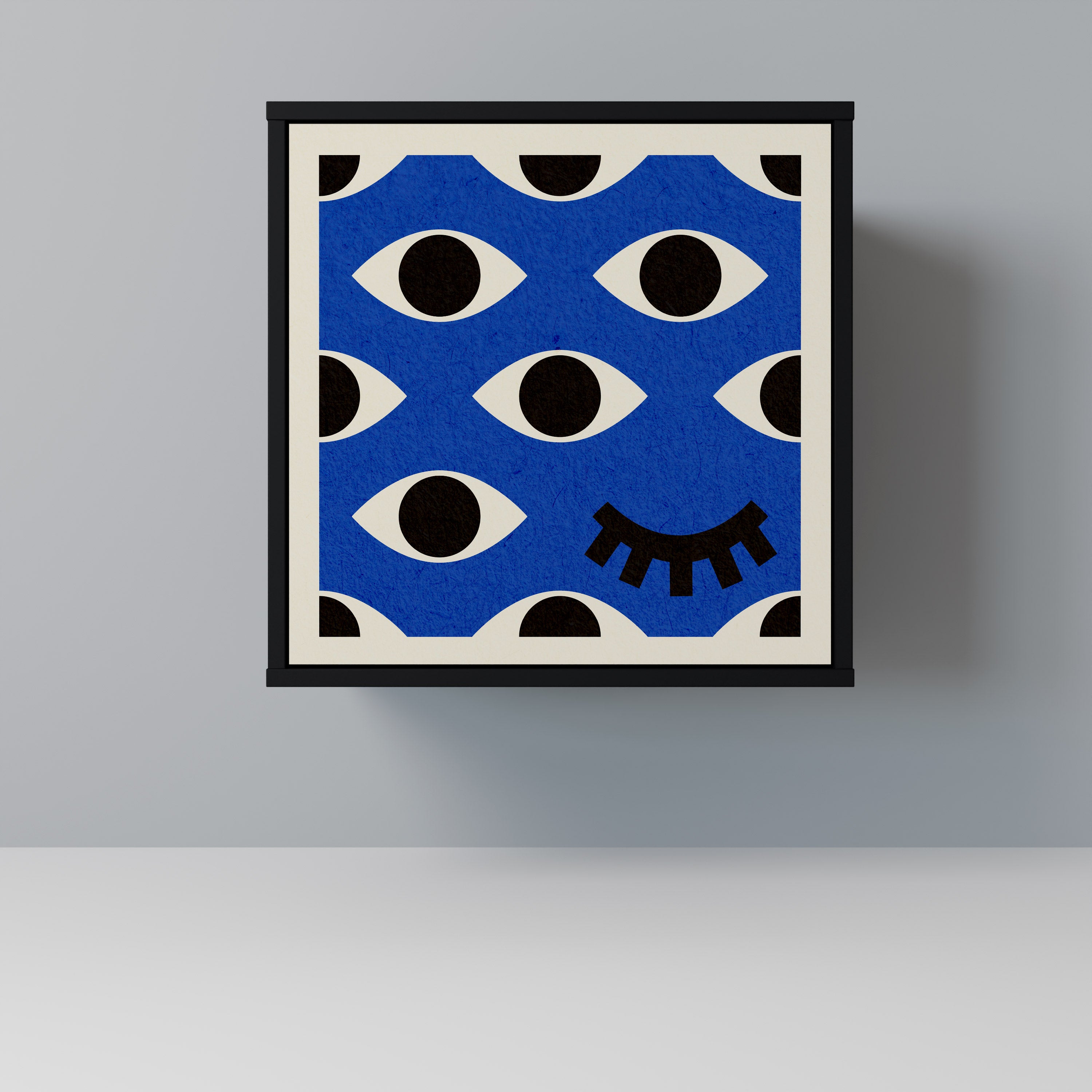 Aparador GEOMETRIC EYES de 1 puerta en acabado negro