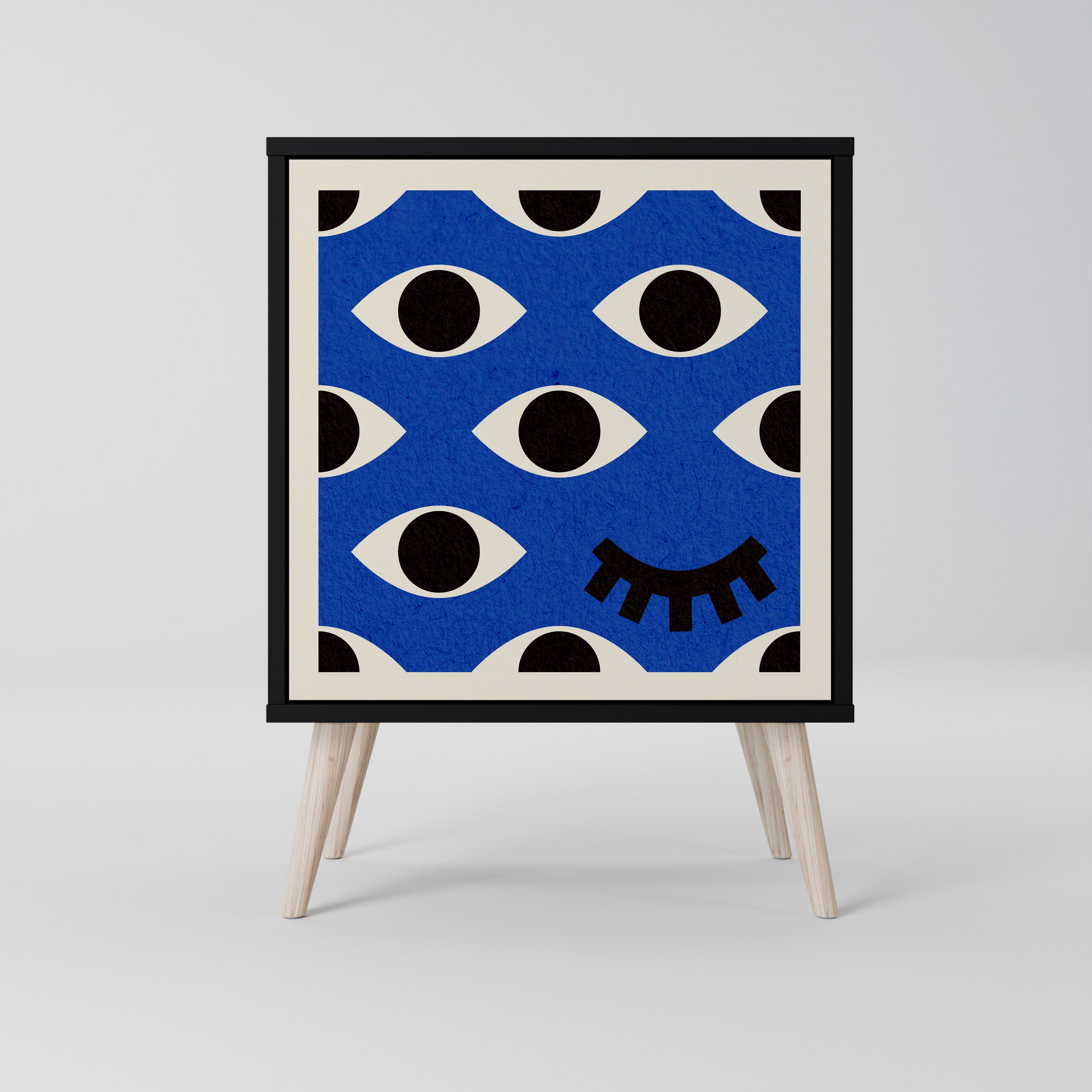 Aparador GEOMETRIC EYES de 1 puerta en acabado negro