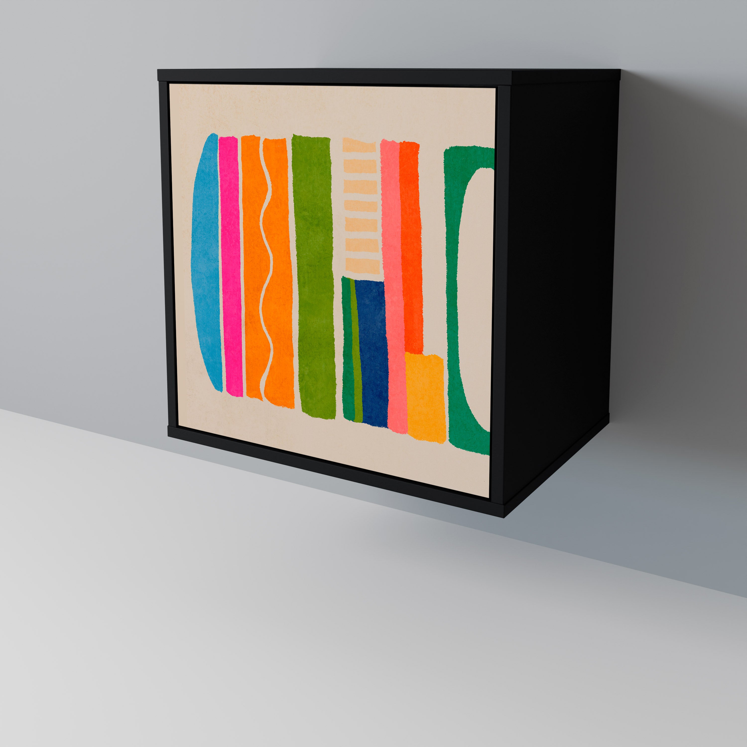 Aparador GEOMETRIC SHINE de 1 puerta en acabado negro