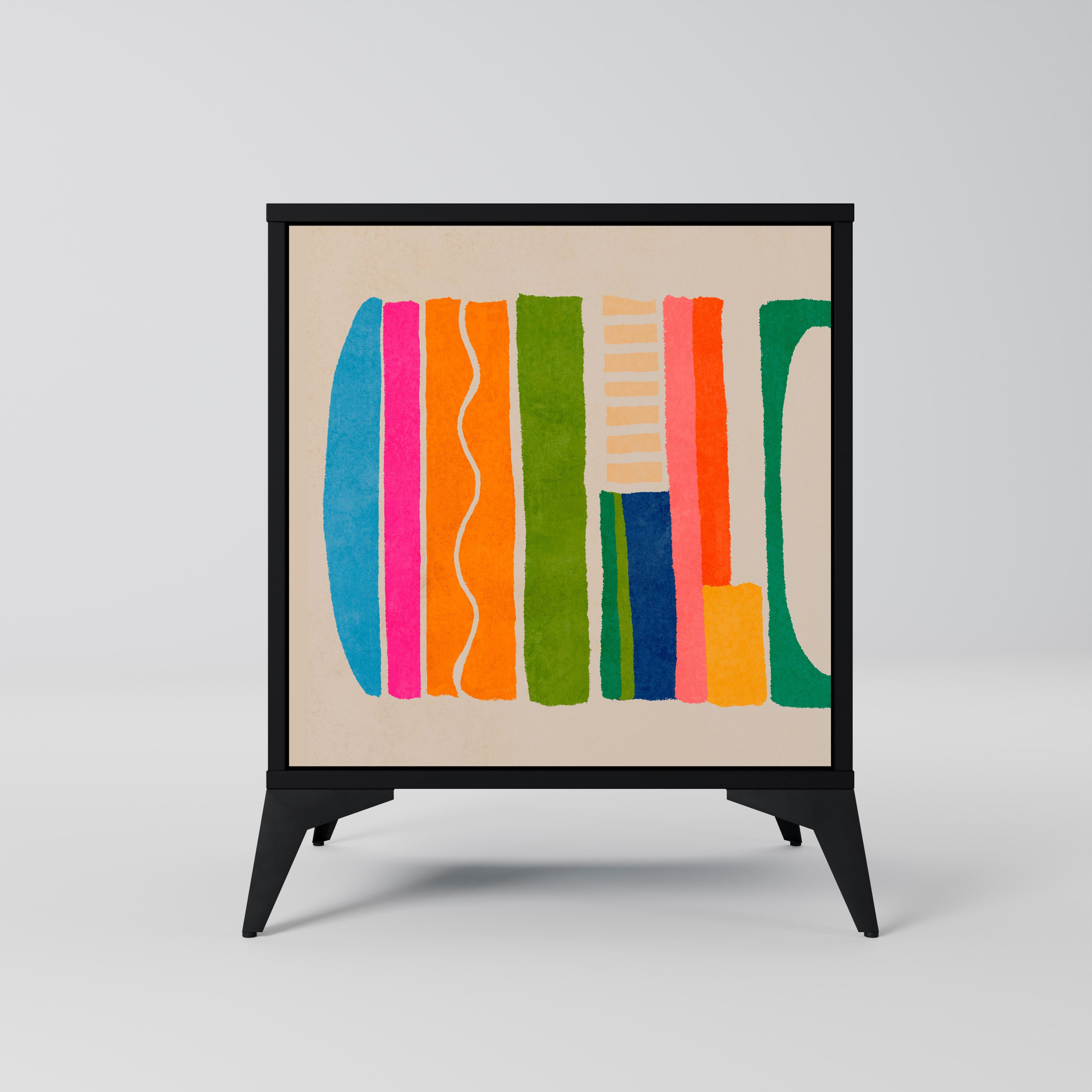 Aparador GEOMETRIC SHINE de 1 puerta en acabado negro