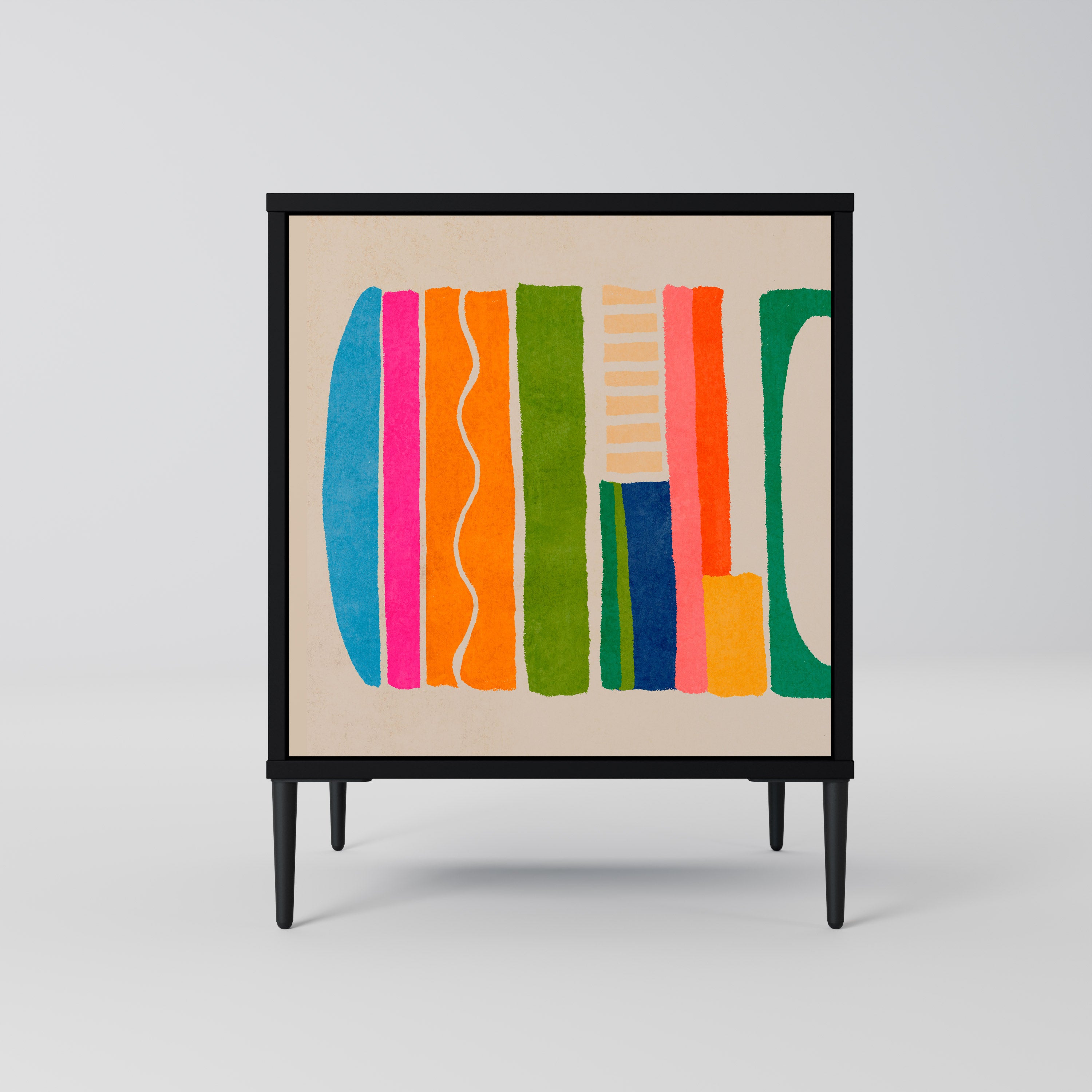 Aparador GEOMETRIC SHINE de 1 puerta en acabado negro