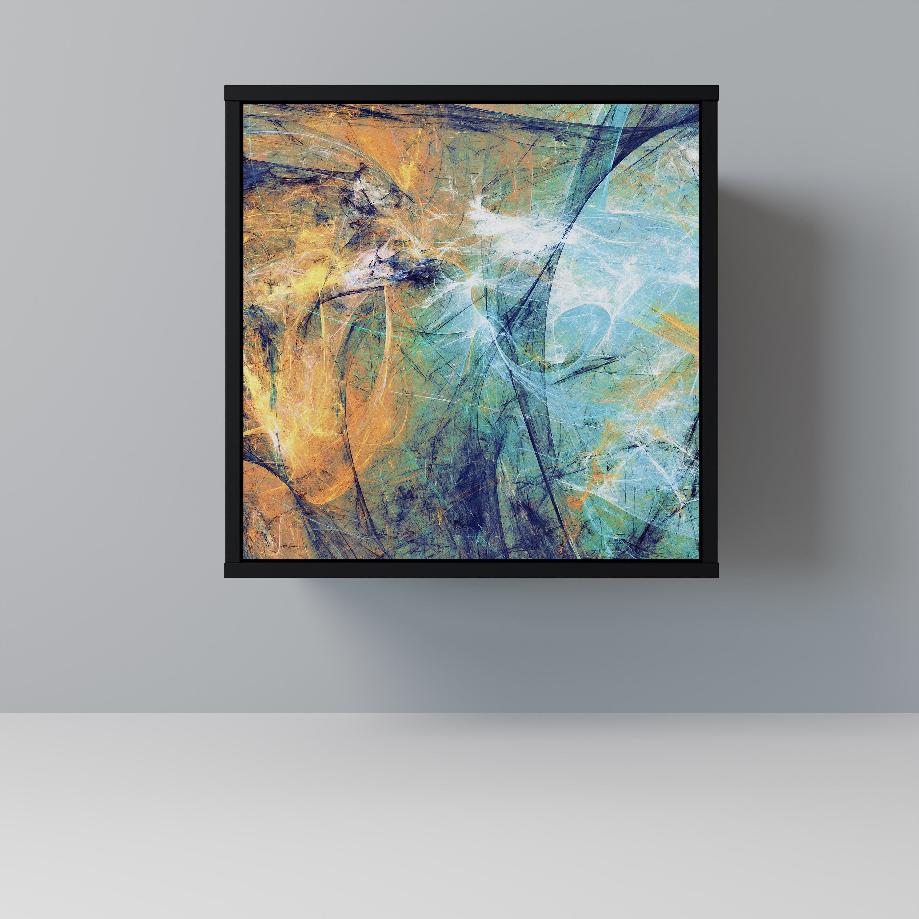 PENSAMIENTOS ABSTRACTOS APARADOR DE 1 PUERTA EN ACABADO NEGRO