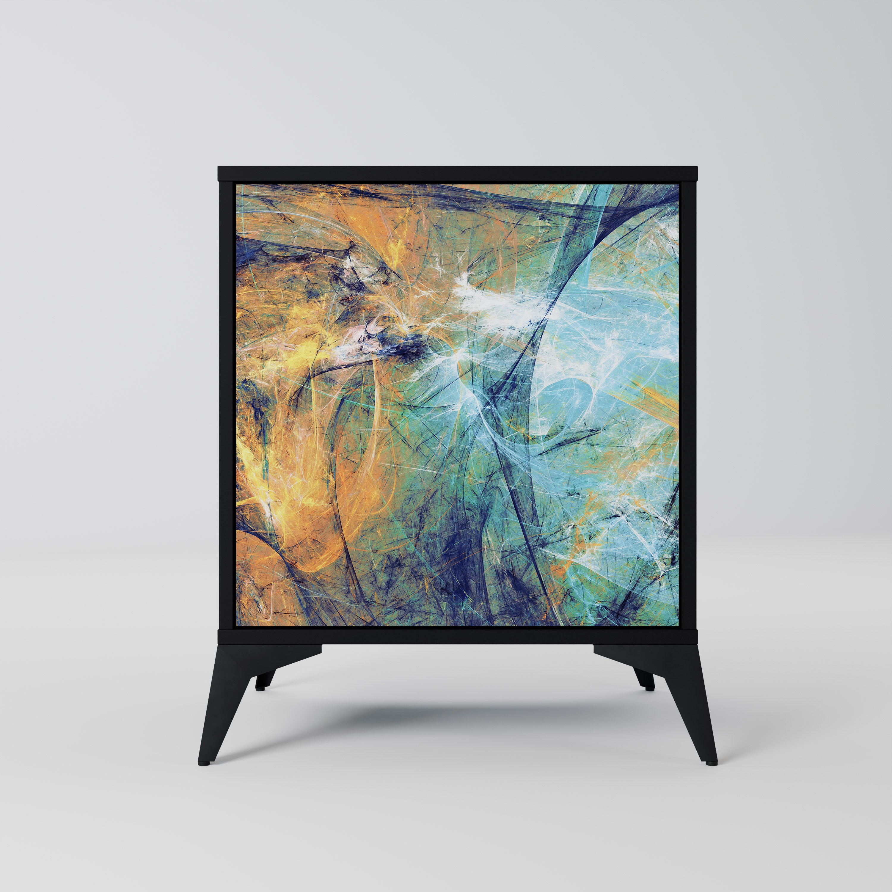 PENSAMIENTOS ABSTRACTOS APARADOR DE 1 PUERTA EN ACABADO NEGRO