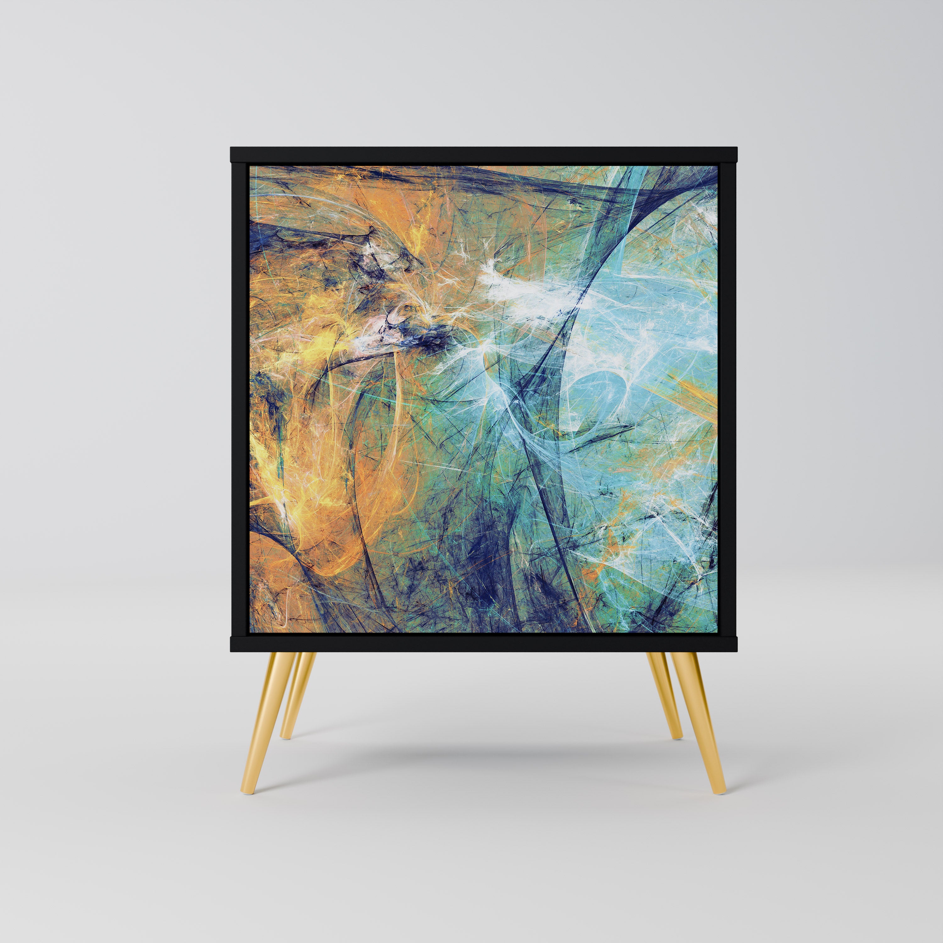 PENSAMIENTOS ABSTRACTOS APARADOR DE 1 PUERTA EN ACABADO NEGRO