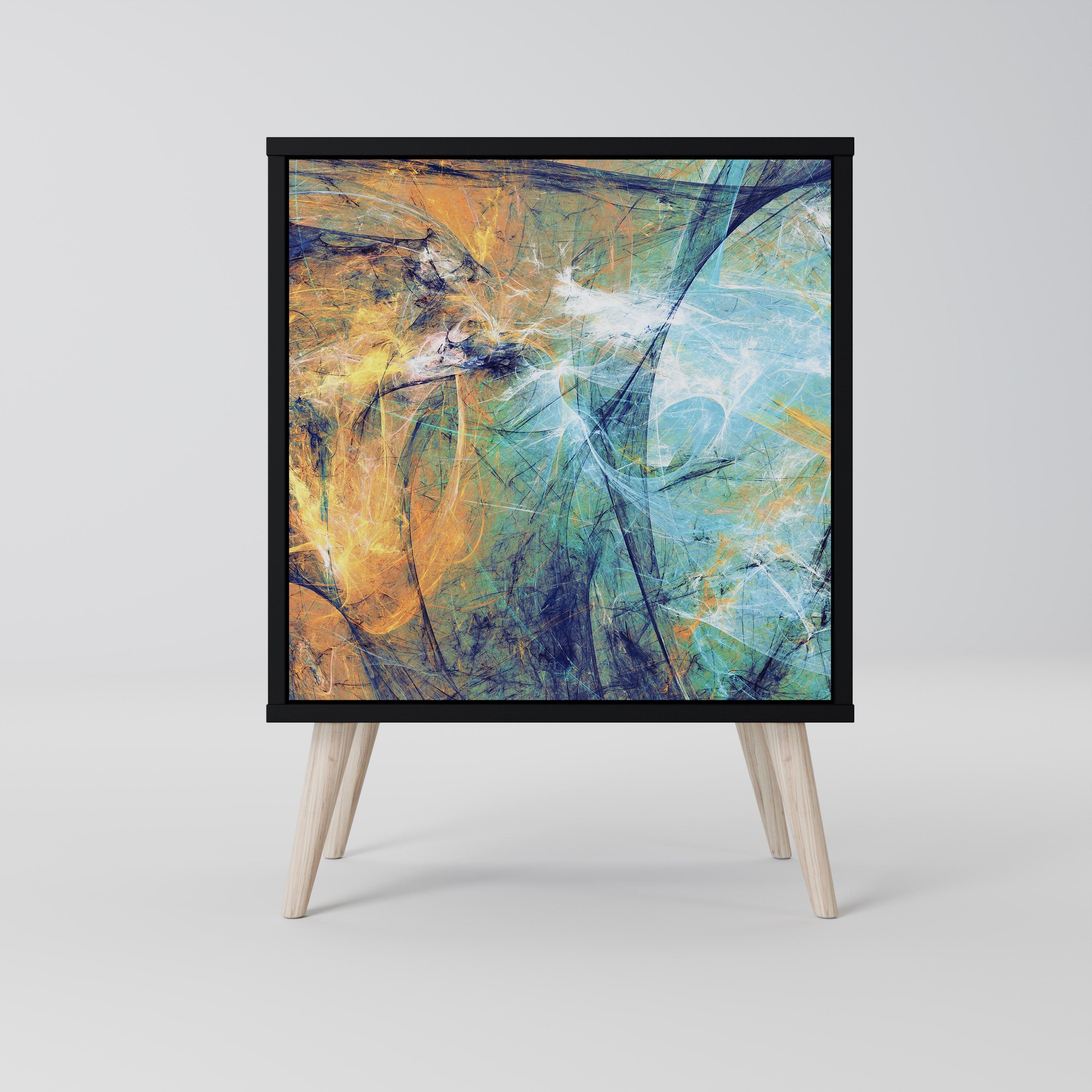 PENSAMIENTOS ABSTRACTOS APARADOR DE 1 PUERTA EN ACABADO NEGRO