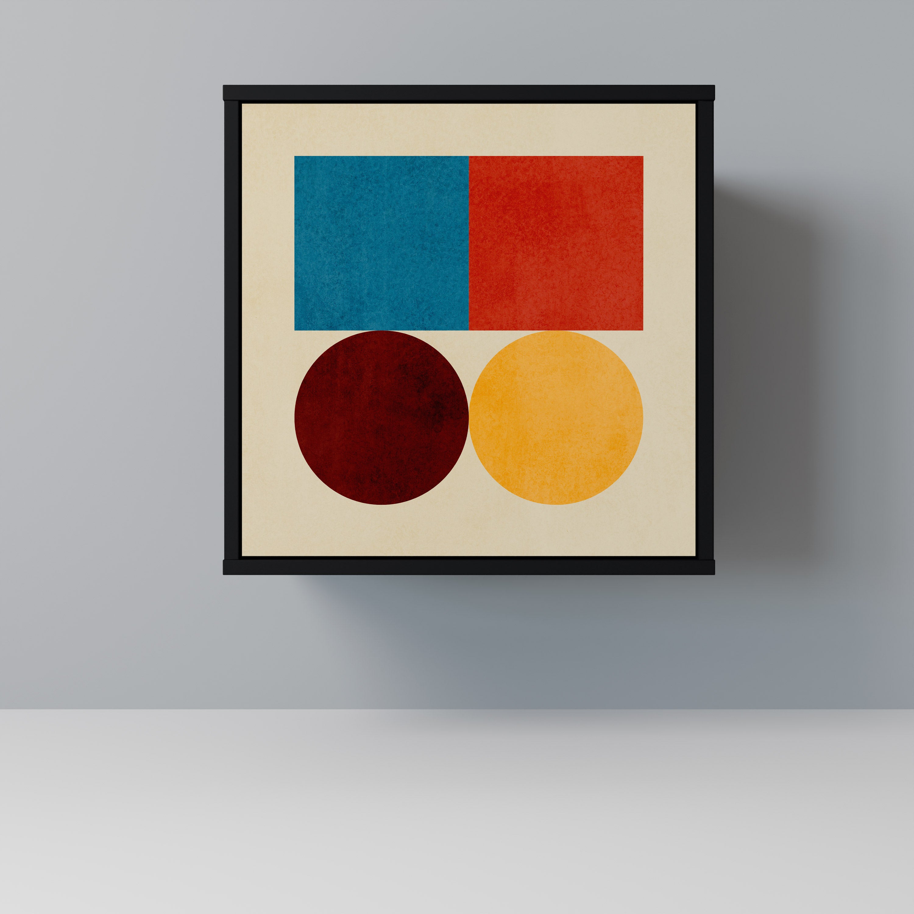 Aparador GEOMETRIC PUZZLE de 1 puerta en acabado negro