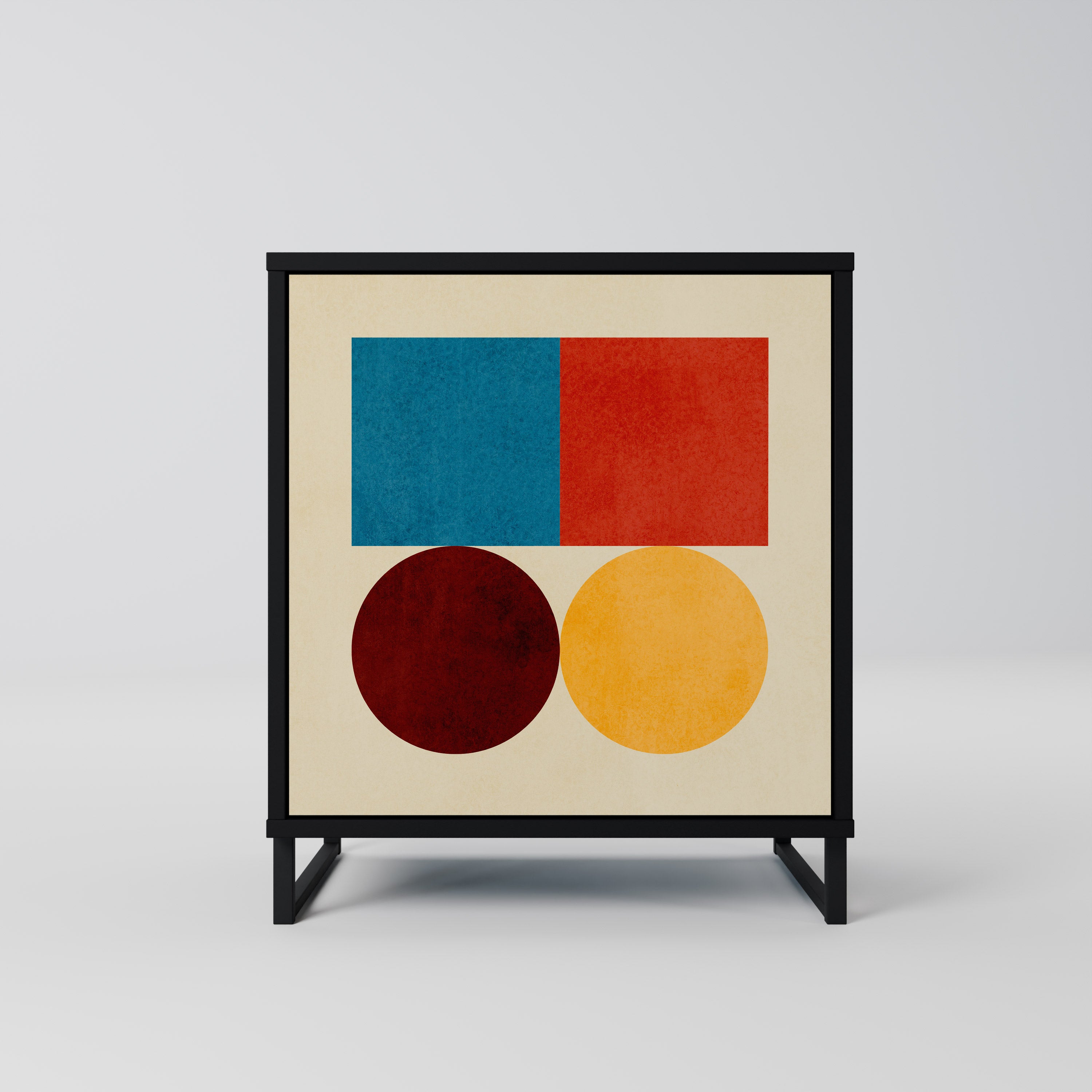 Aparador GEOMETRIC PUZZLE de 1 puerta en acabado negro