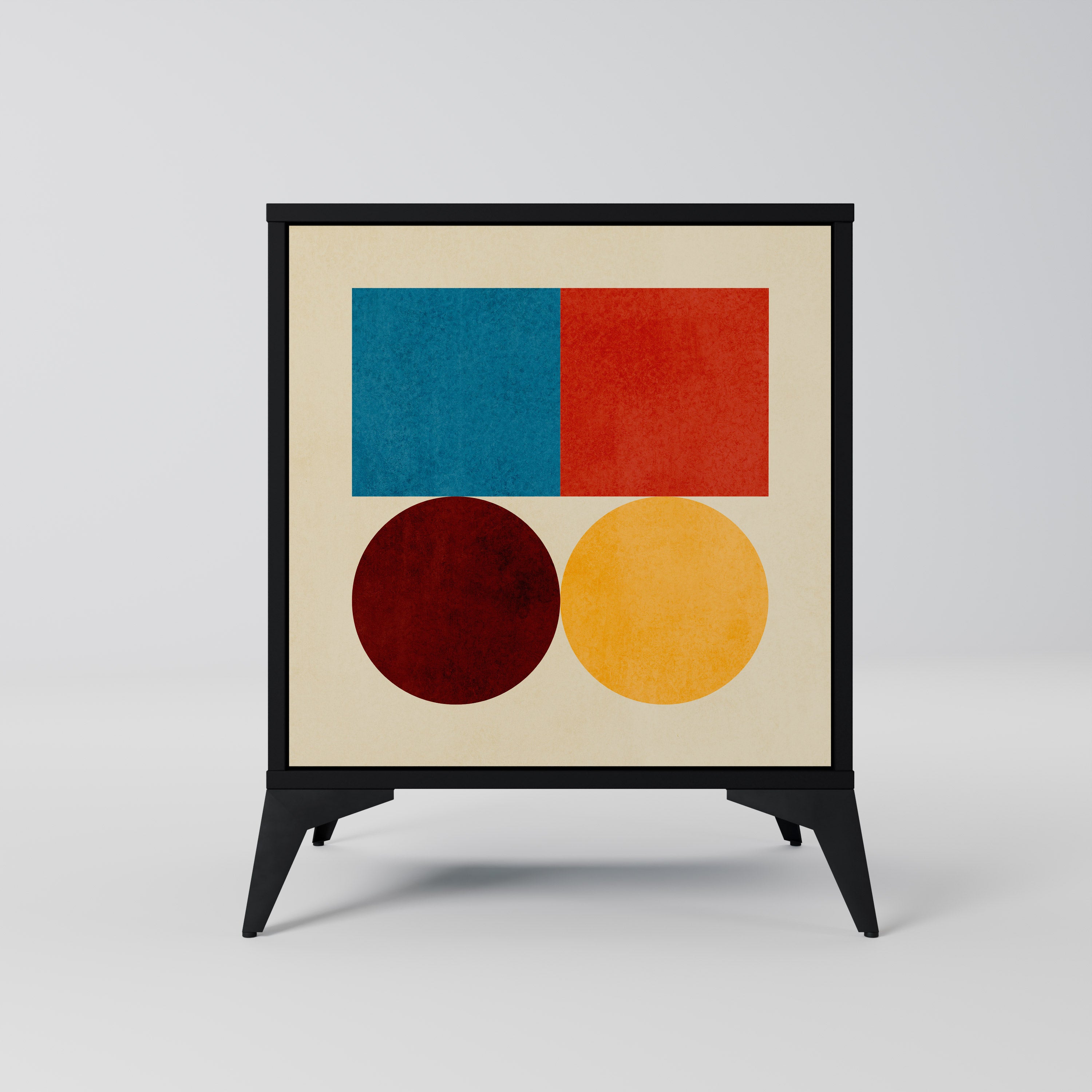 Aparador GEOMETRIC PUZZLE de 1 puerta en acabado negro