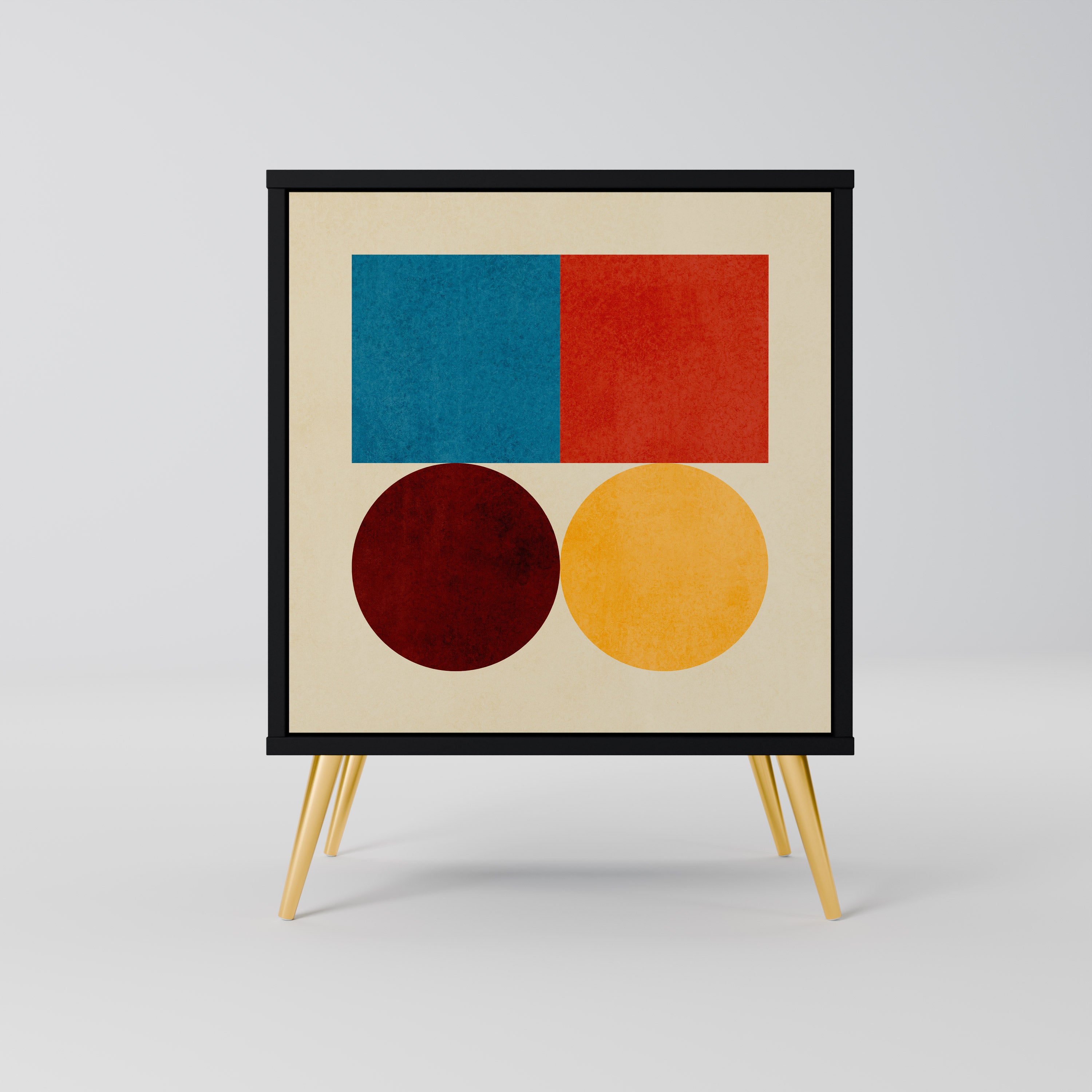 Aparador GEOMETRIC PUZZLE de 1 puerta en acabado negro