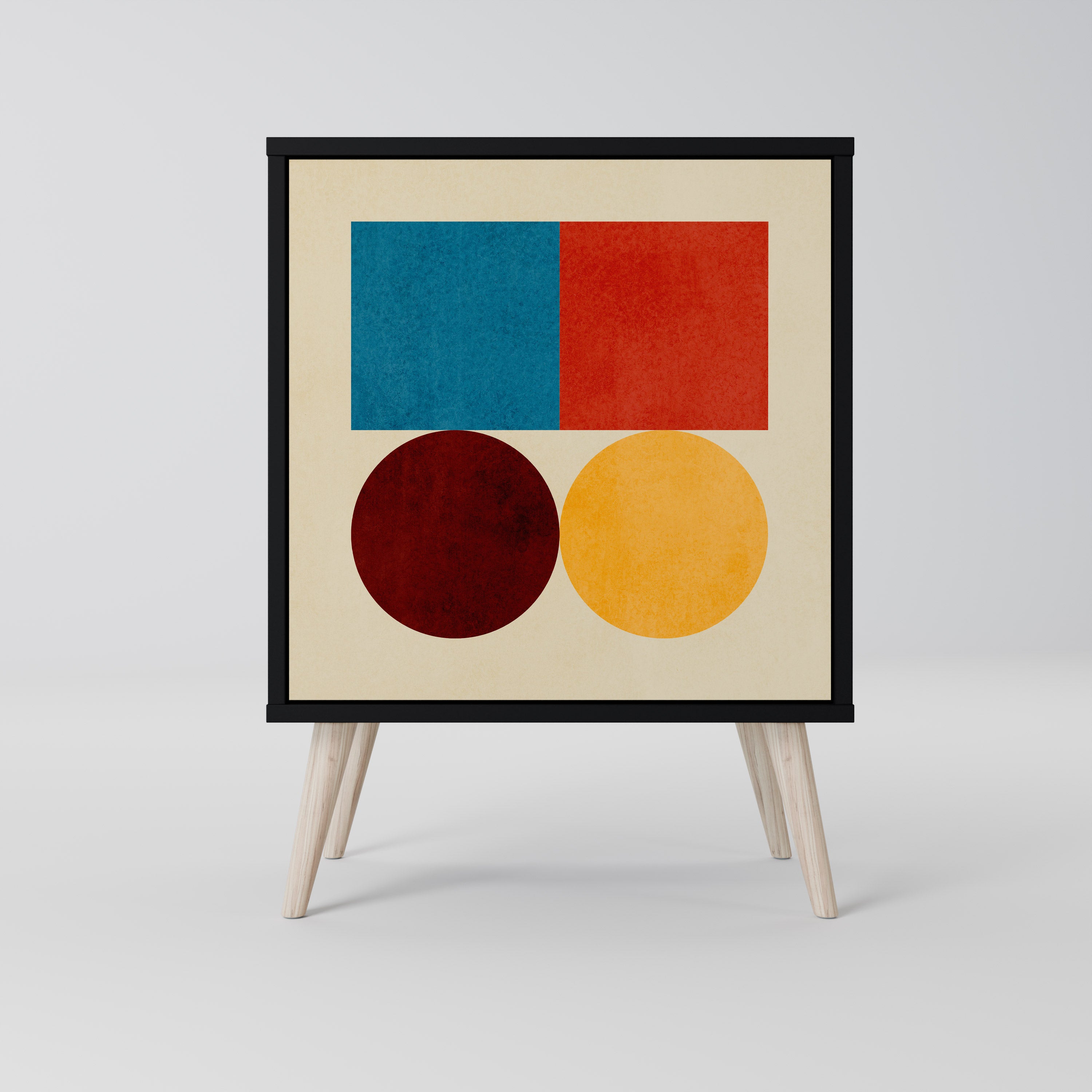 Aparador GEOMETRIC PUZZLE de 1 puerta en acabado negro