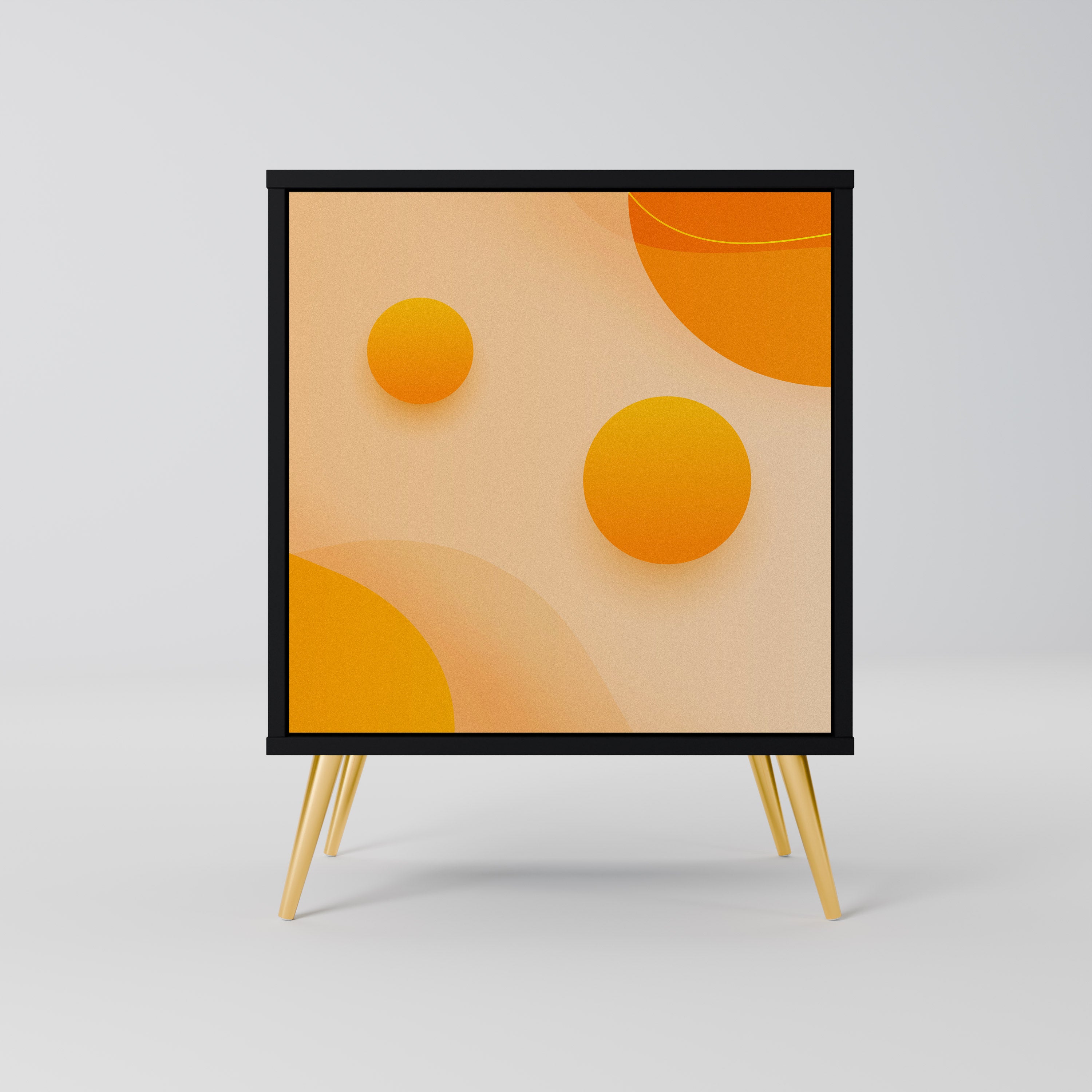 Aparador ORANGE ARRANGEMENT de 1 puerta en acabado negro