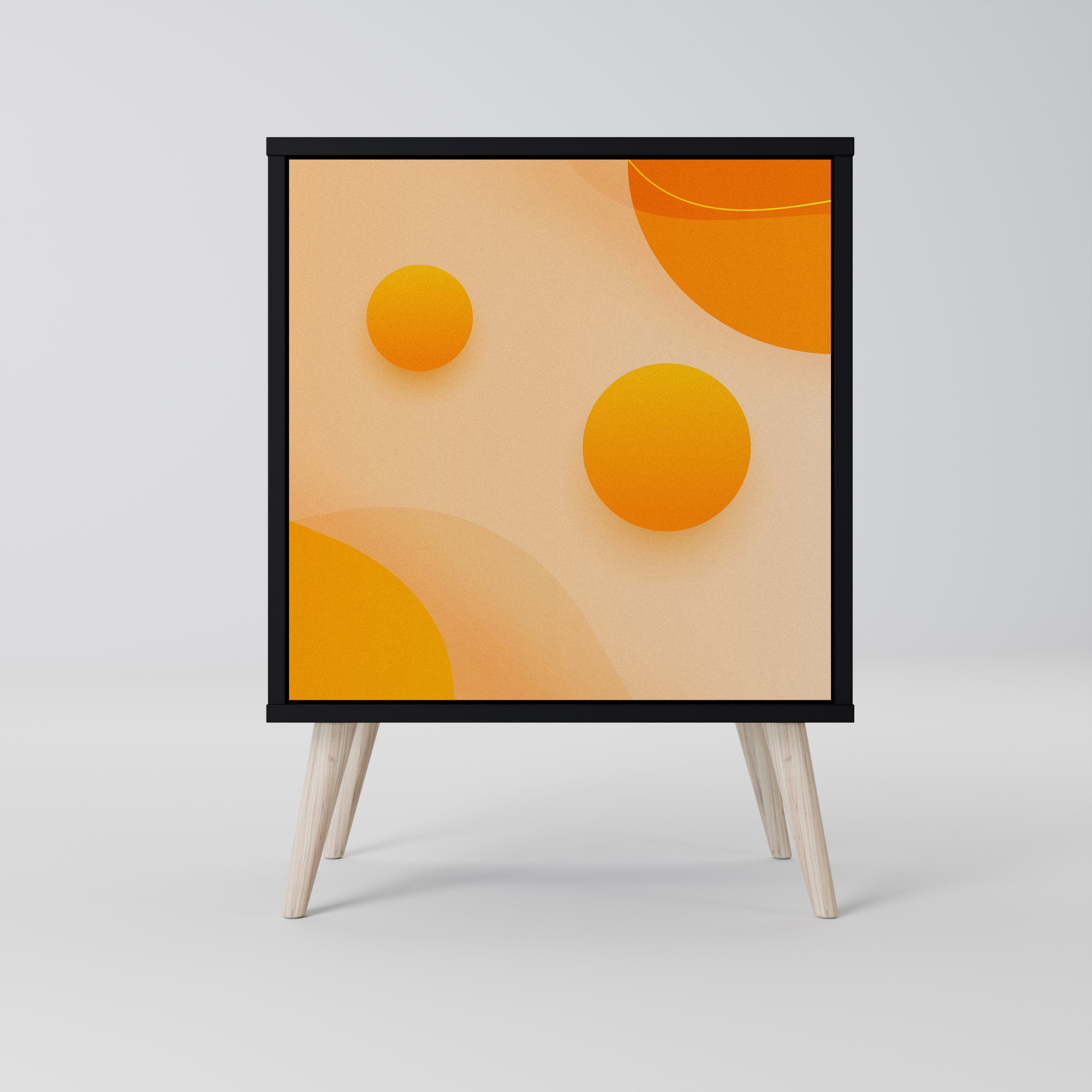 Aparador ORANGE ARRANGEMENT de 1 puerta en acabado negro