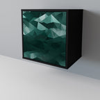 POLYGONAL FLOATING 1-Door Sideboard in Black Finish