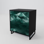 POLYGONAL FLOATING 1-Door Sideboard in Black Finish