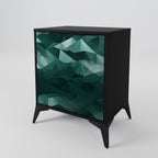 POLYGONAL FLOATING 1-Door Sideboard in Black Finish