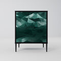 POLYGONAL FLOATING 1-Door Sideboard in Black Finish