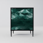 POLYGONAL FLOATING 1-Door Sideboard in Black Finish