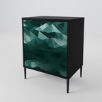 POLYGONAL FLOATING 1-Door Sideboard in Black Finish