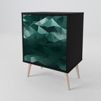 POLYGONAL FLOATING 1-Door Sideboard in Black Finish