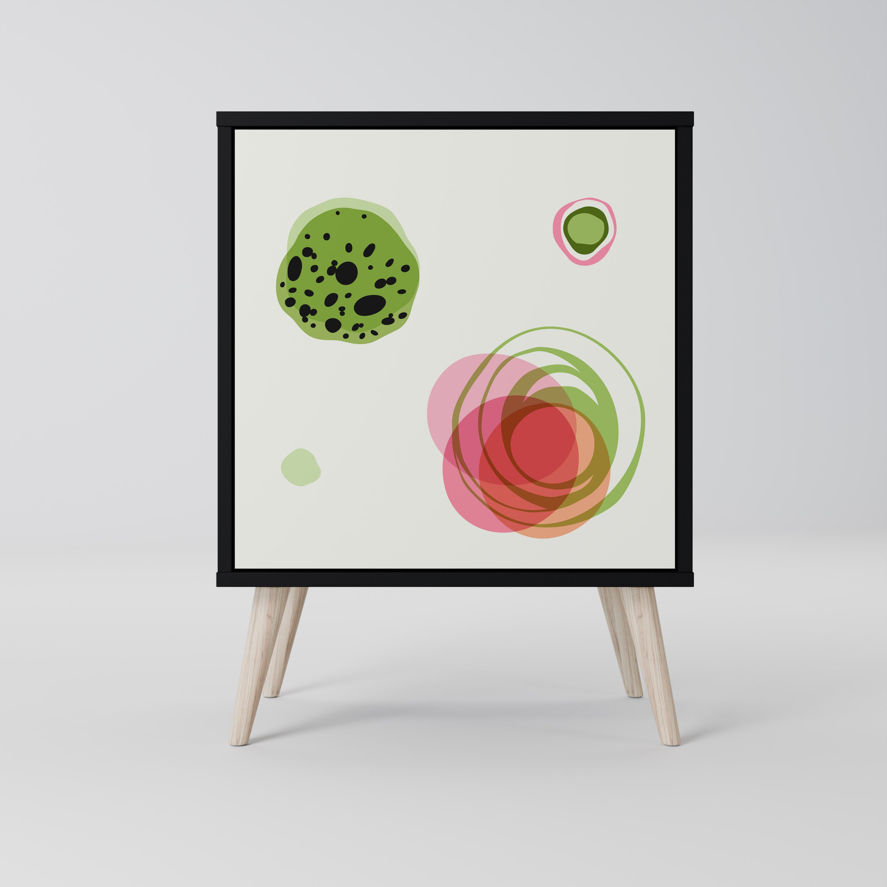 Aparador COLORFUL COSMOS de 1 puerta en acabado negro