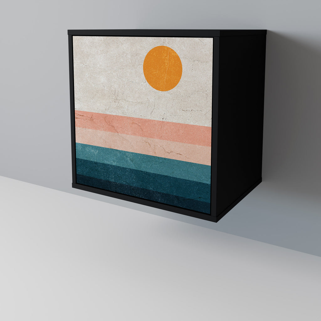 Aparador de 1 puerta TWO HALVES en acabado negro