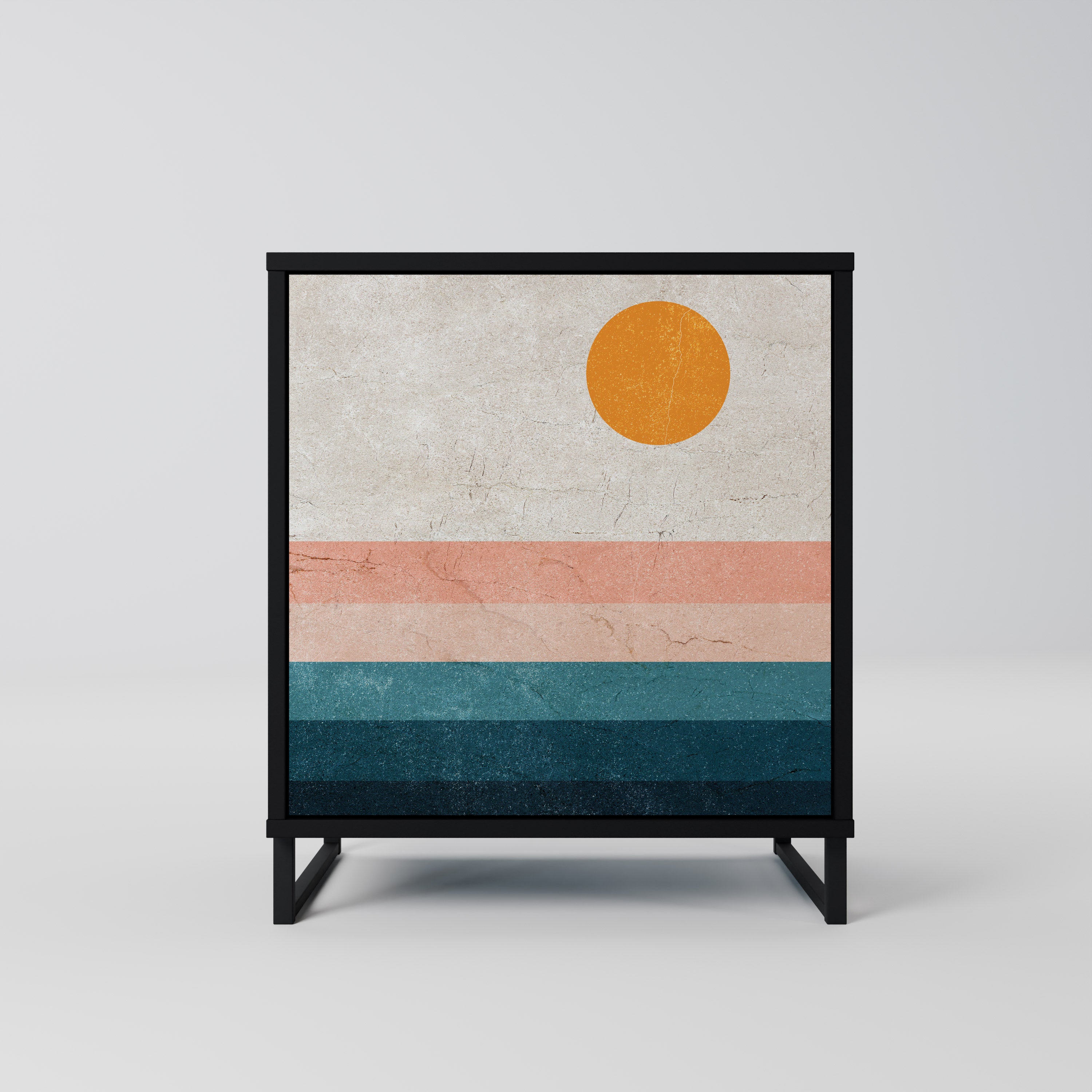 Aparador de 1 puerta TWO HALVES en acabado negro