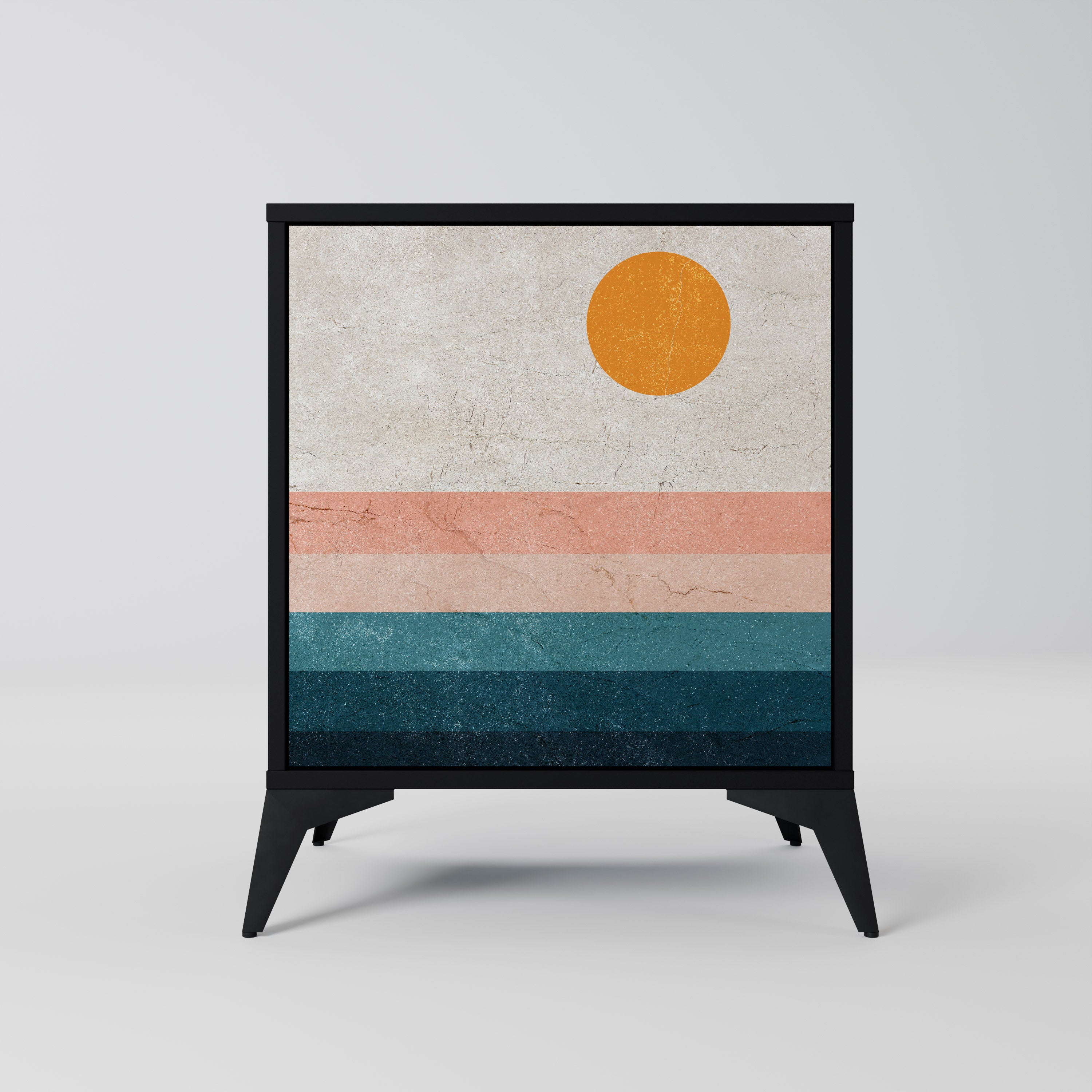 Aparador de 1 puerta TWO HALVES en acabado negro