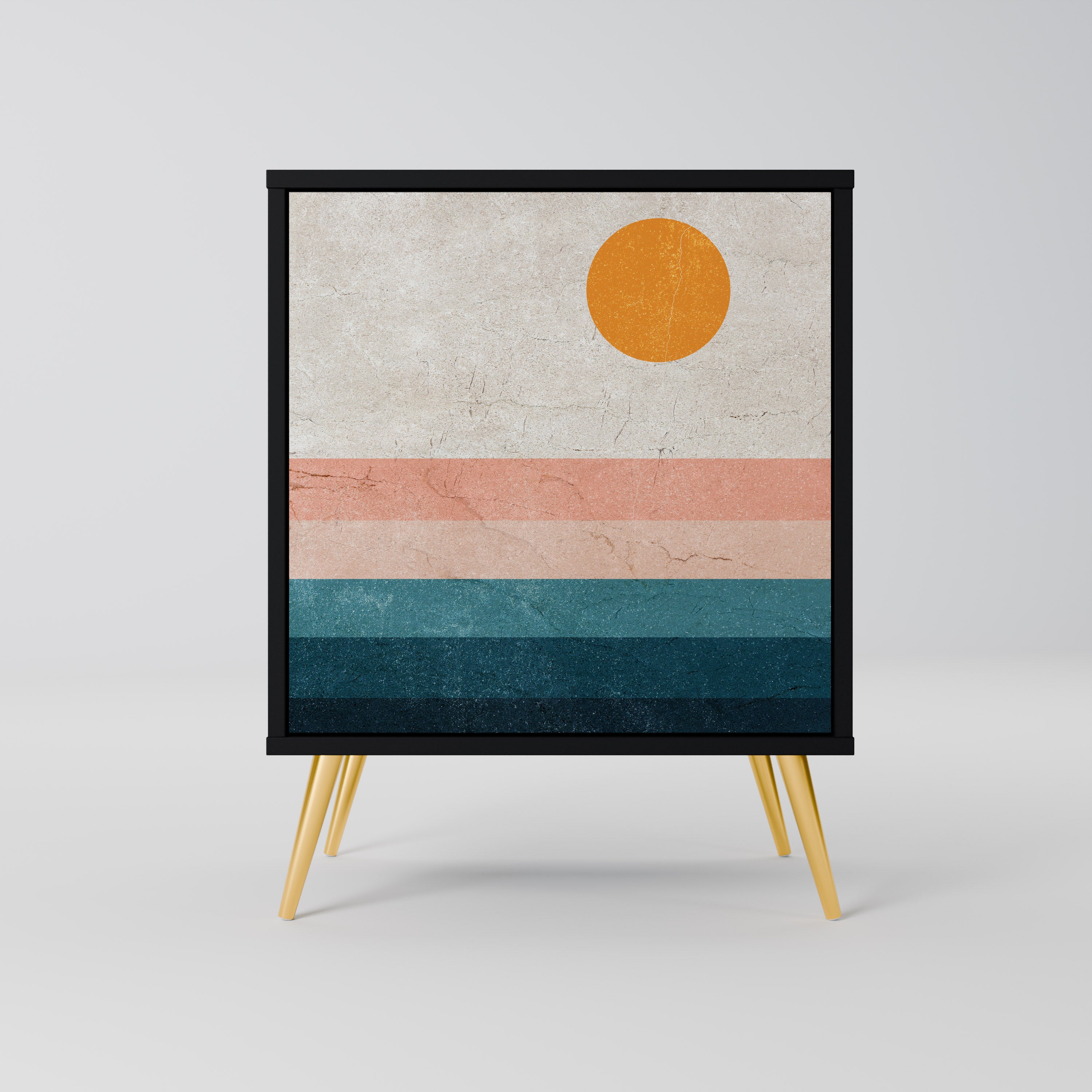 Aparador de 1 puerta TWO HALVES en acabado negro