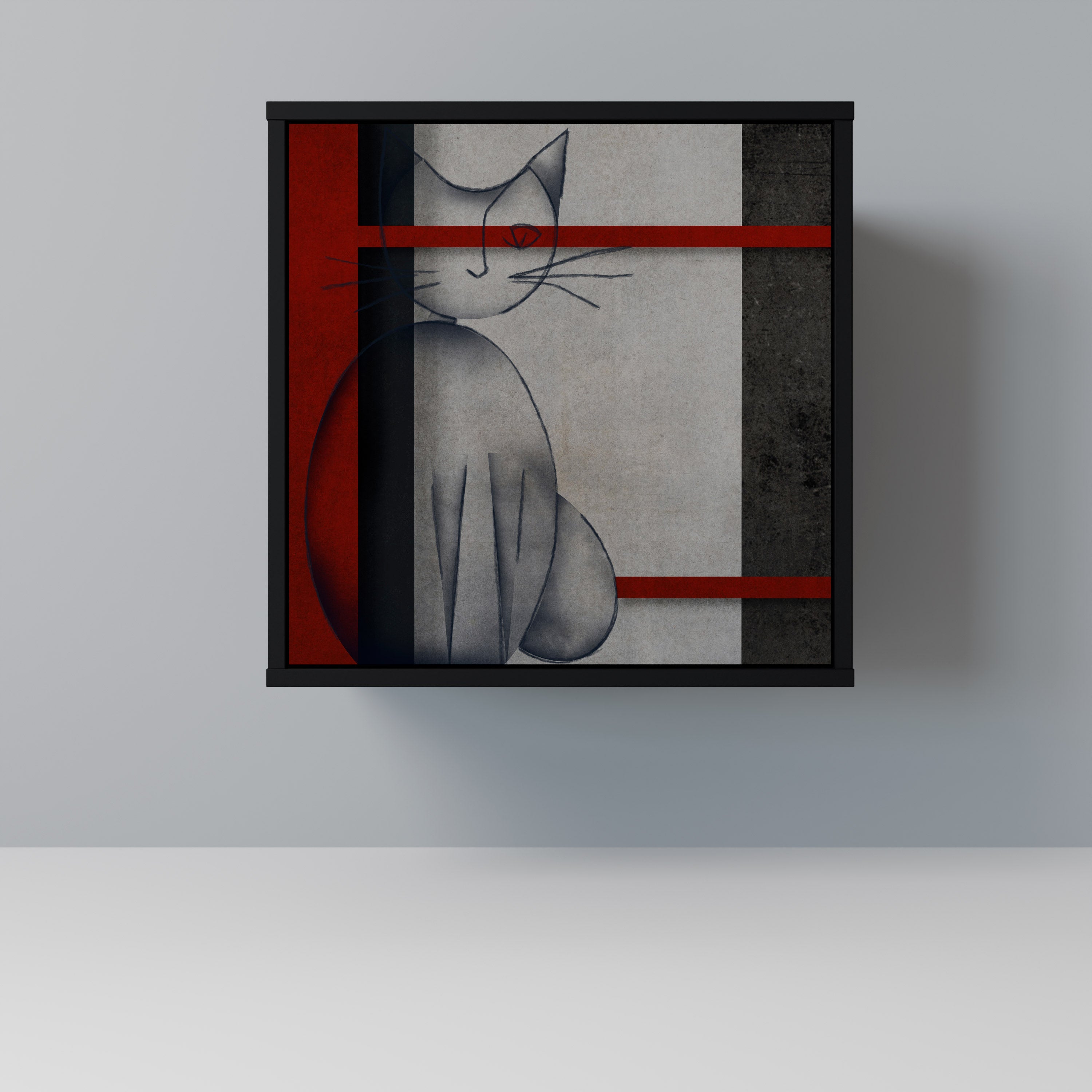 Aparador de una puerta GRAY FIGURES en acabado negro