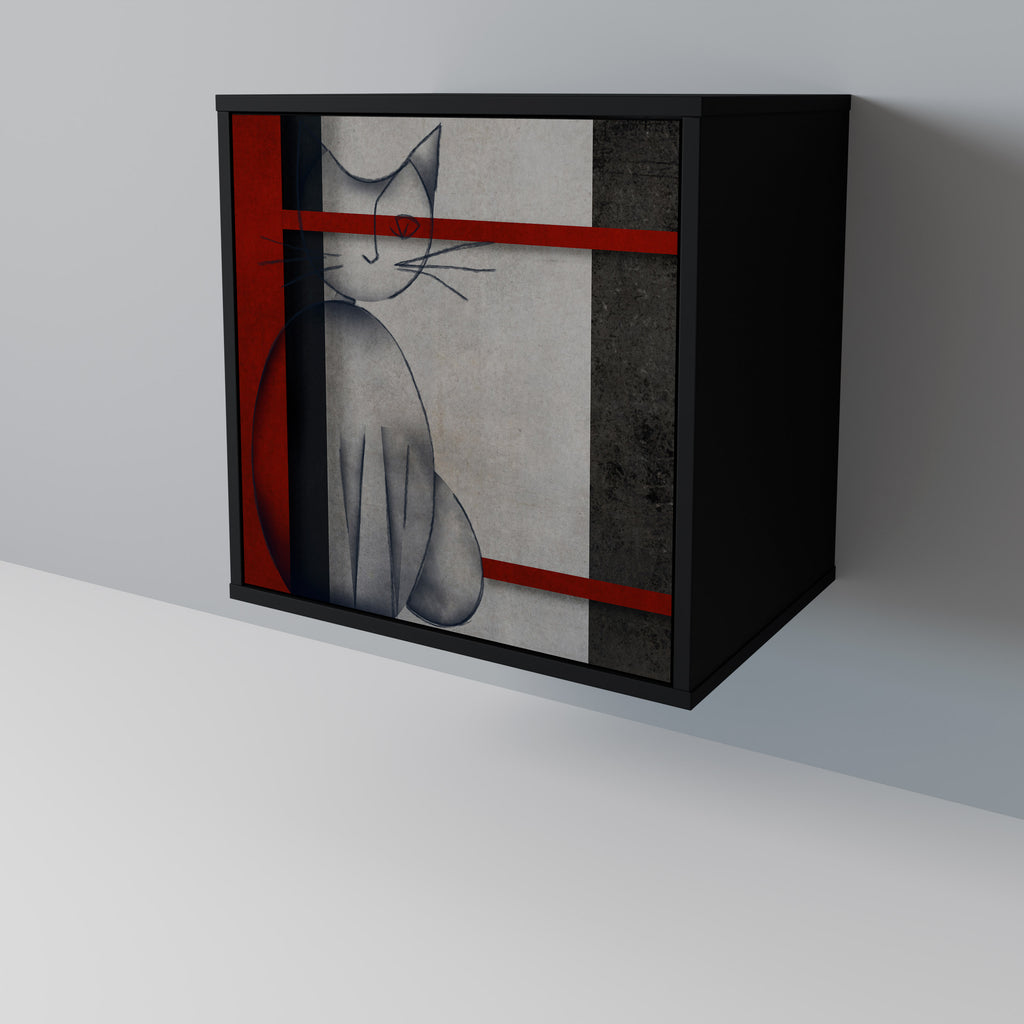 Aparador de una puerta GRAY FIGURES en acabado negro