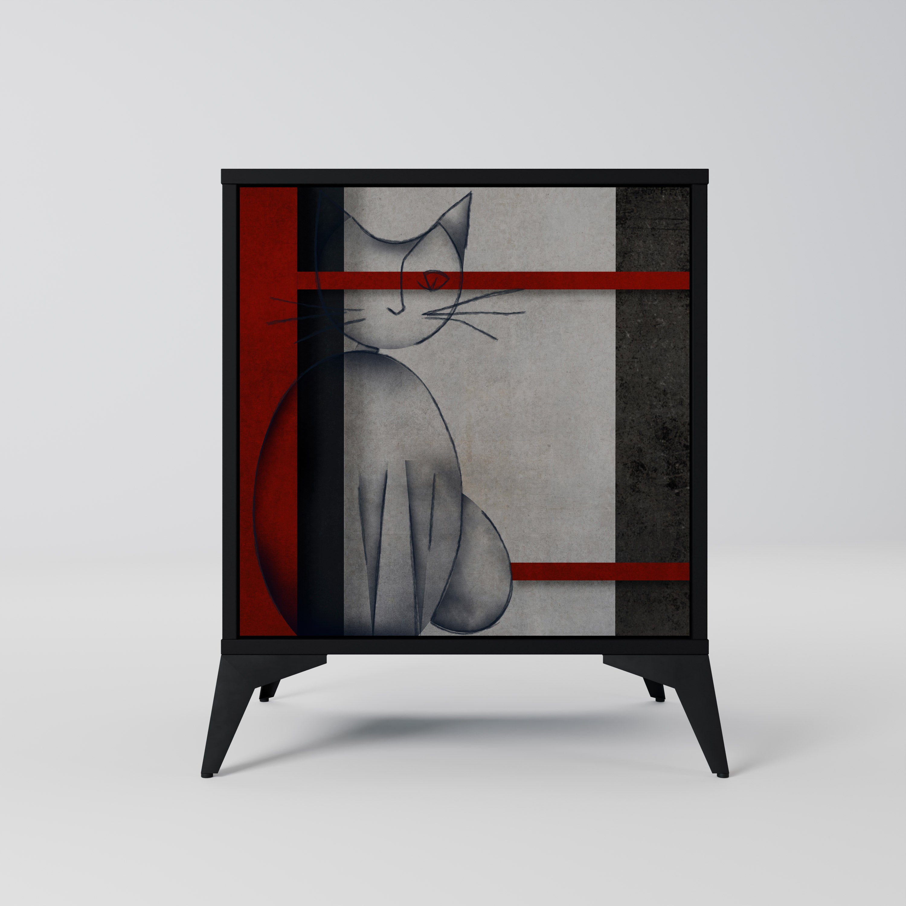 Aparador de una puerta GRAY FIGURES en acabado negro