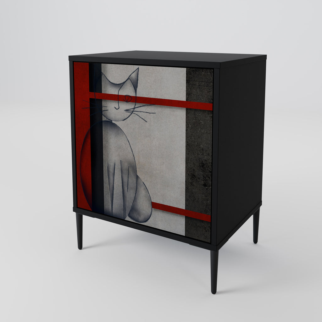 Aparador de una puerta GRAY FIGURES en acabado negro