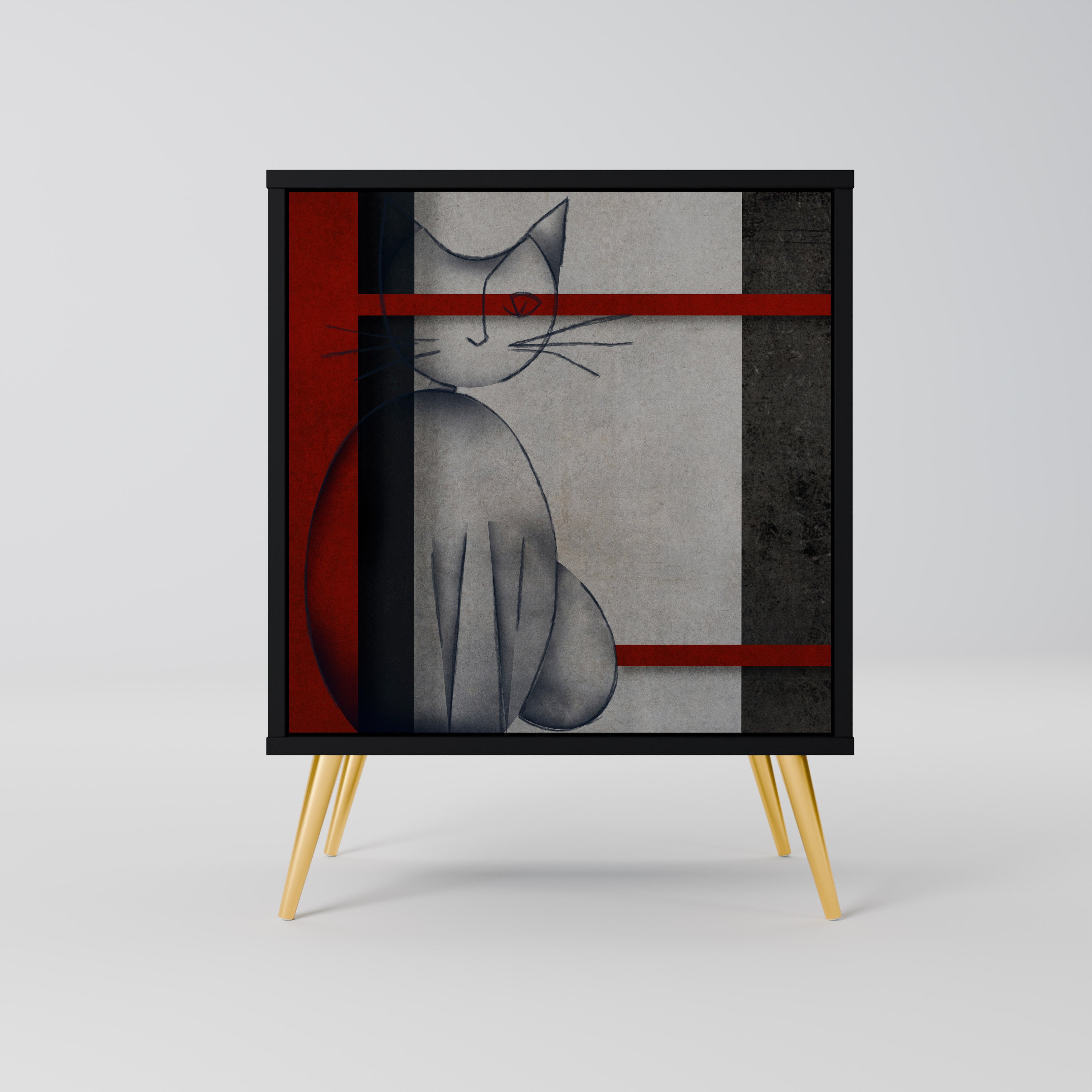 Aparador de una puerta GRAY FIGURES en acabado negro