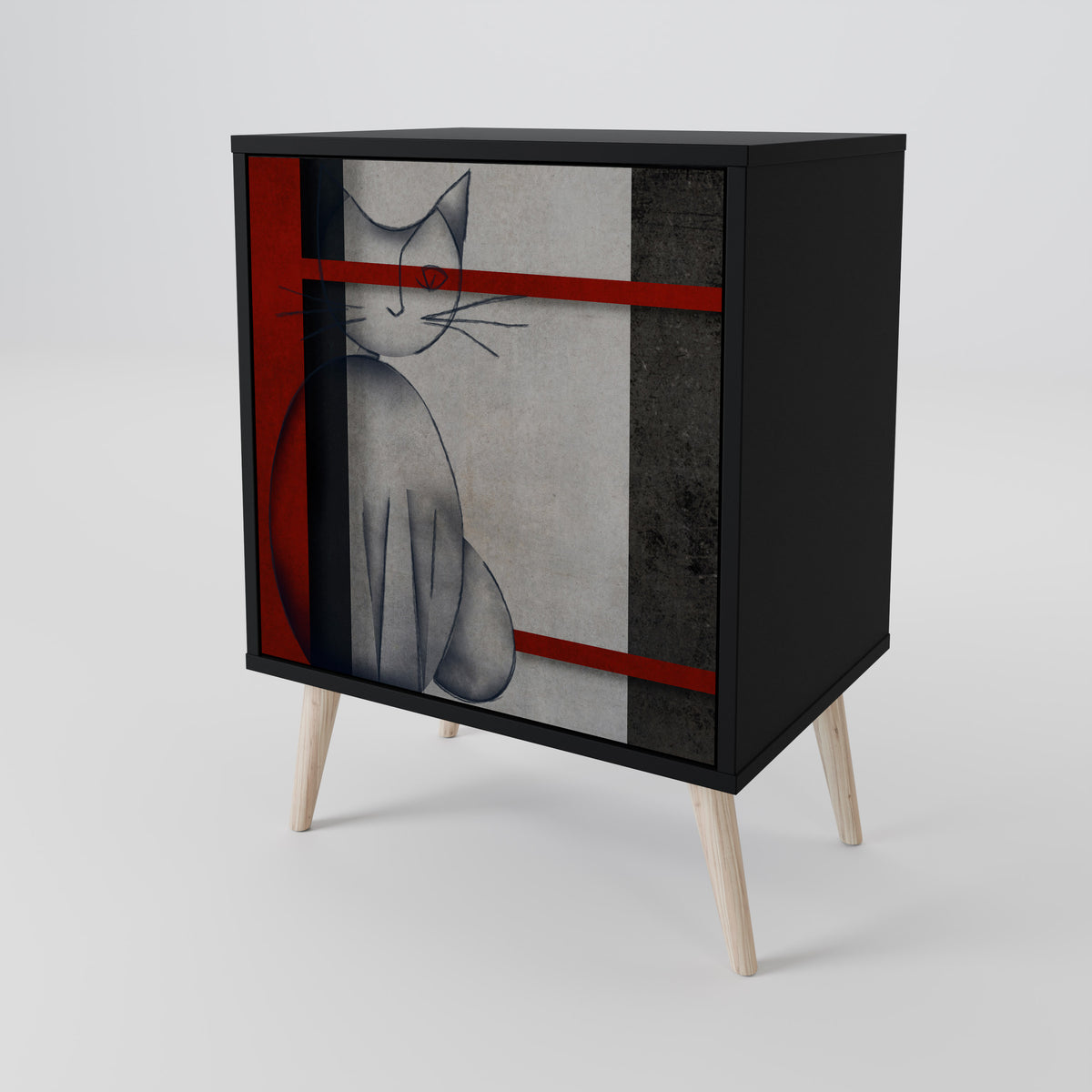 GRAY FIGURES 1-Door Sideboard