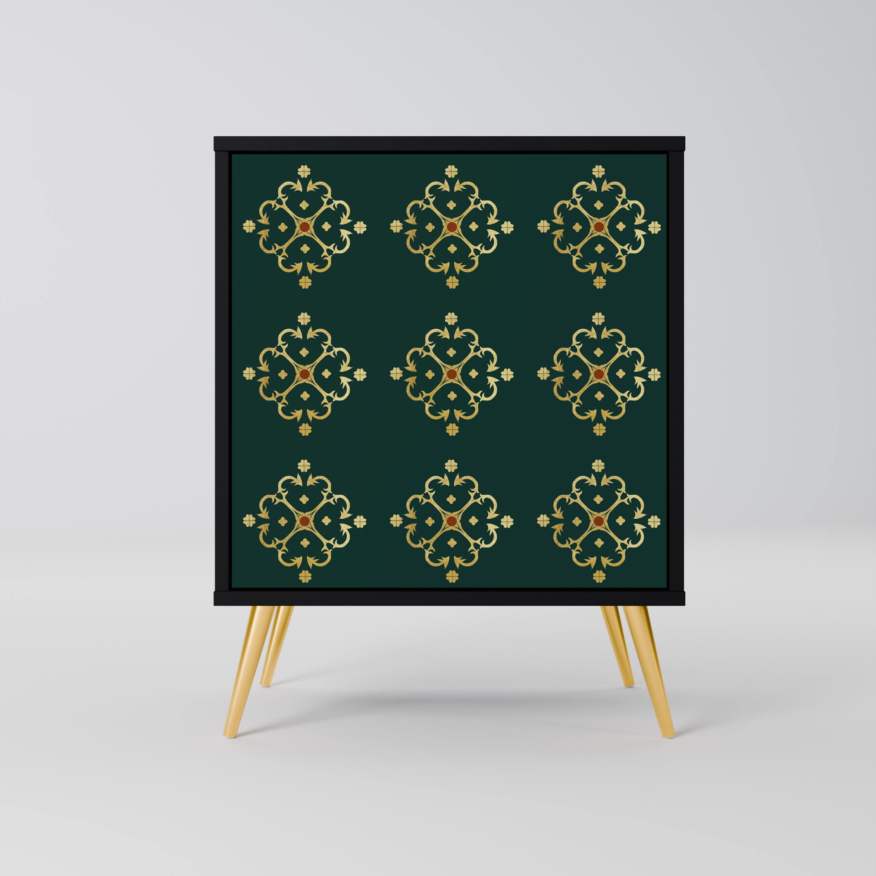 Aparador ROYAL MEDALLION de 1 puerta en acabado negro