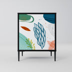 BOTANICAL HURRICANE Aparador de 1 Puerta en Acabado Negro