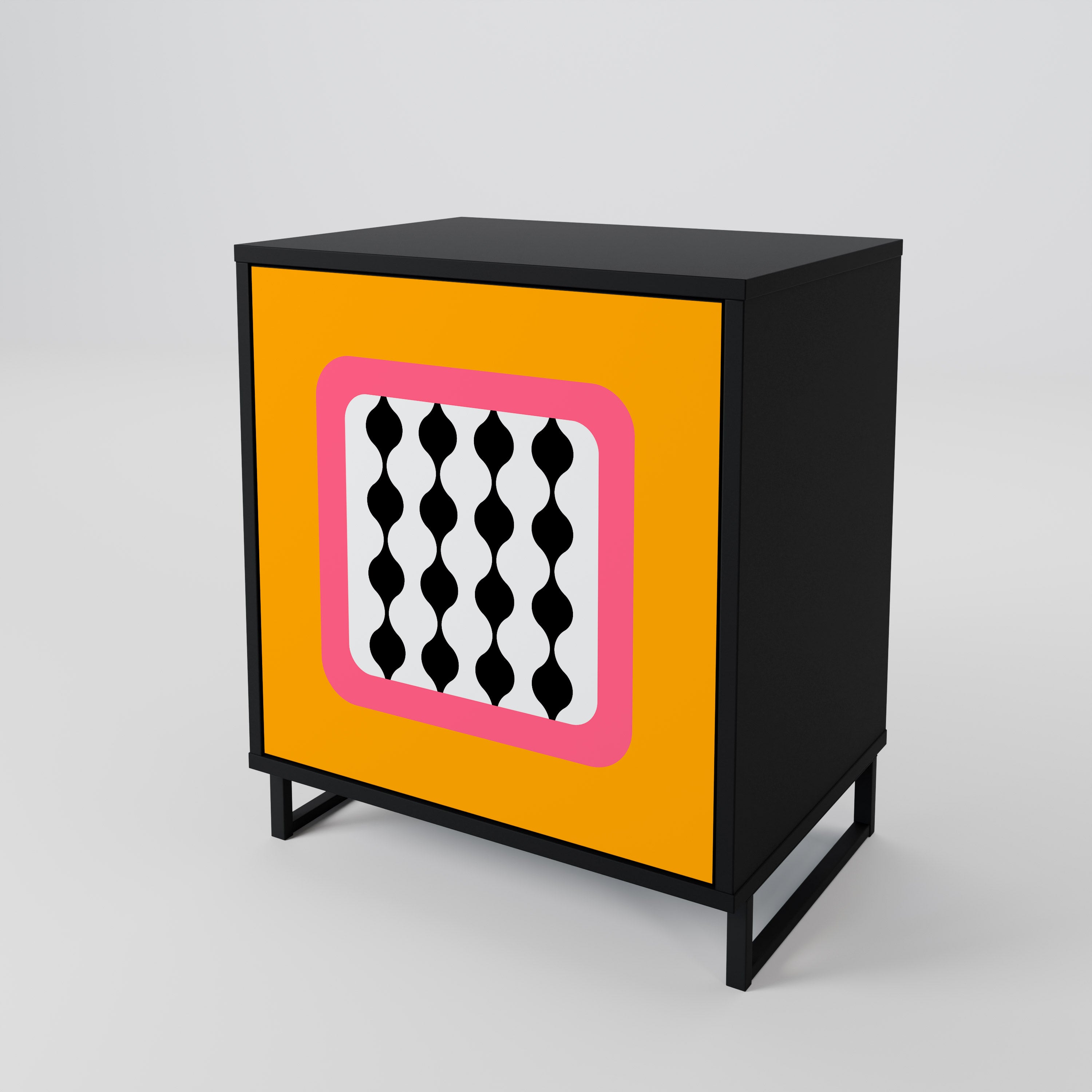 Aparador de 1 puerta LÁGRIMAS EN EL CIELO en acabado negro