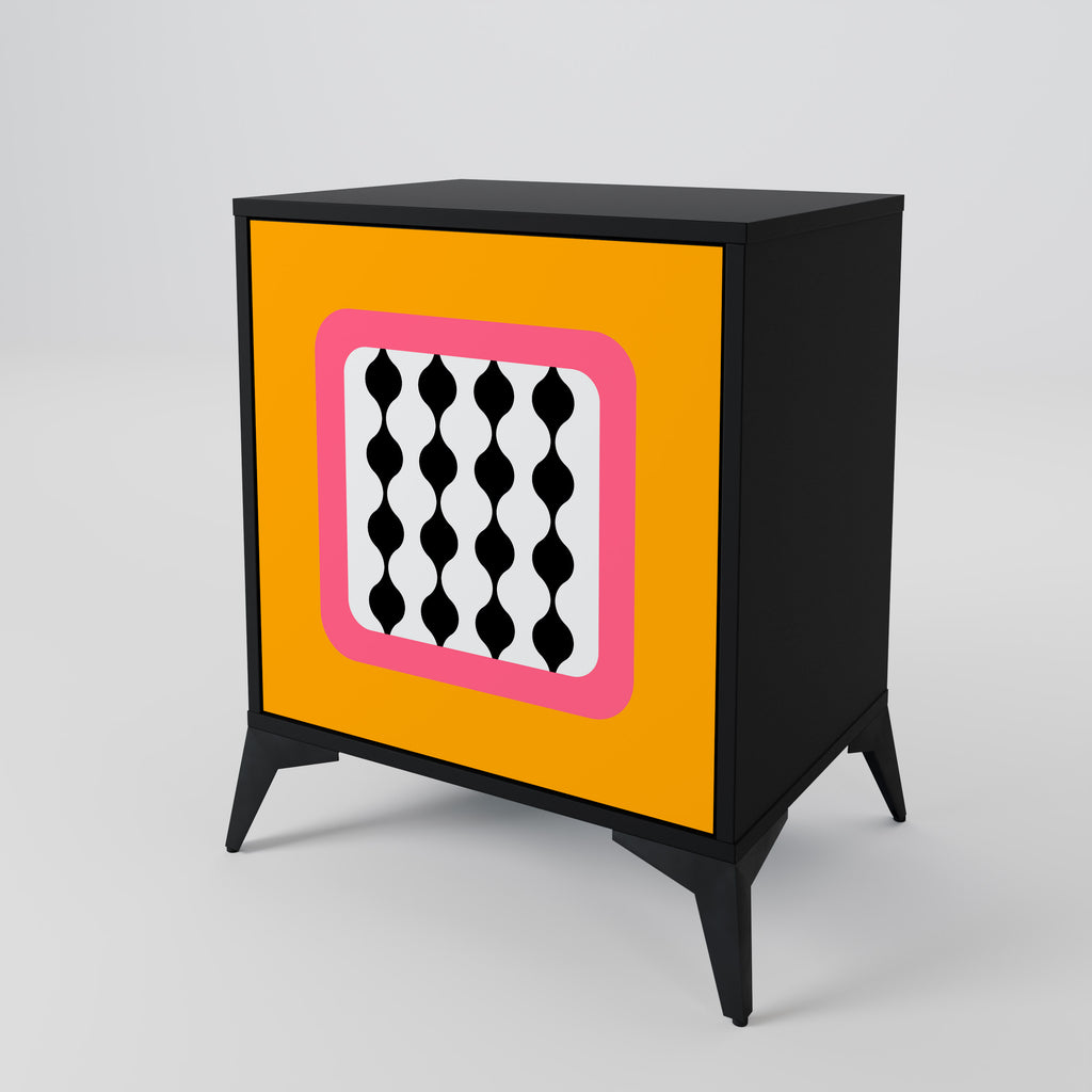 Aparador de 1 puerta LÁGRIMAS EN EL CIELO en acabado negro