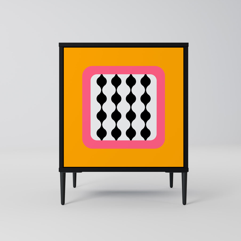 Aparador de 1 puerta LÁGRIMAS EN EL CIELO en acabado negro