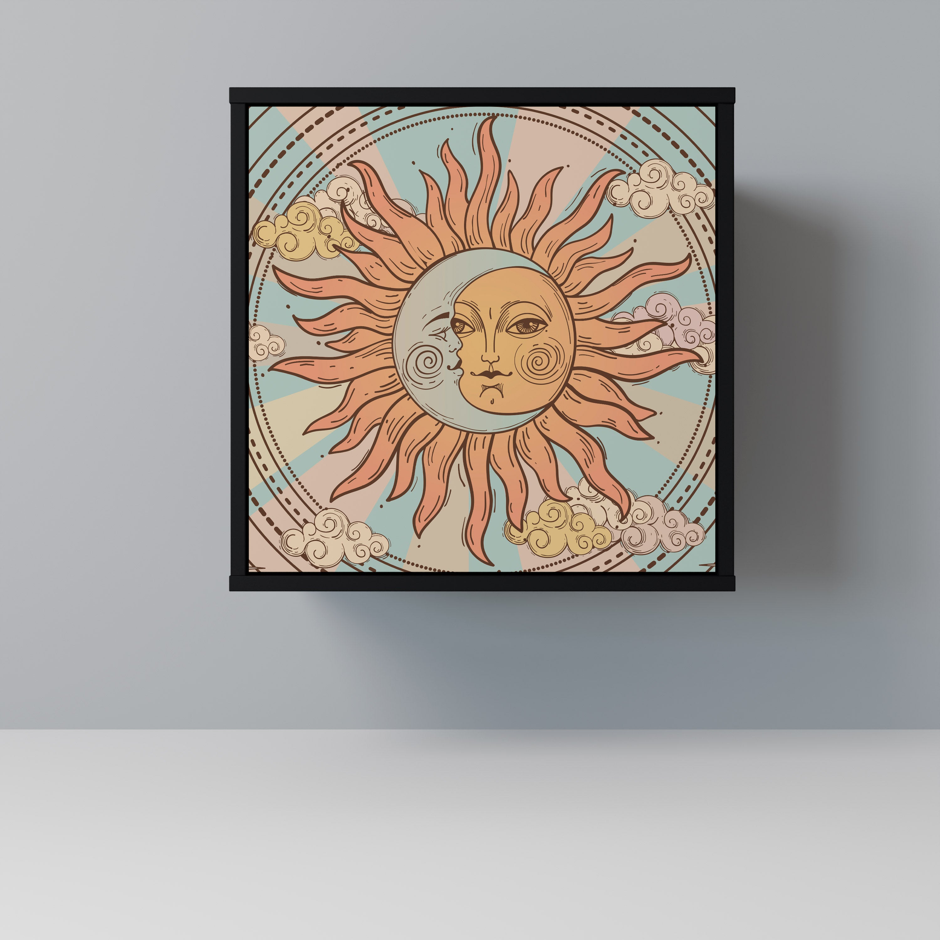 Aparador MYSTICAL STRUCTURE de 1 puerta en acabado negro