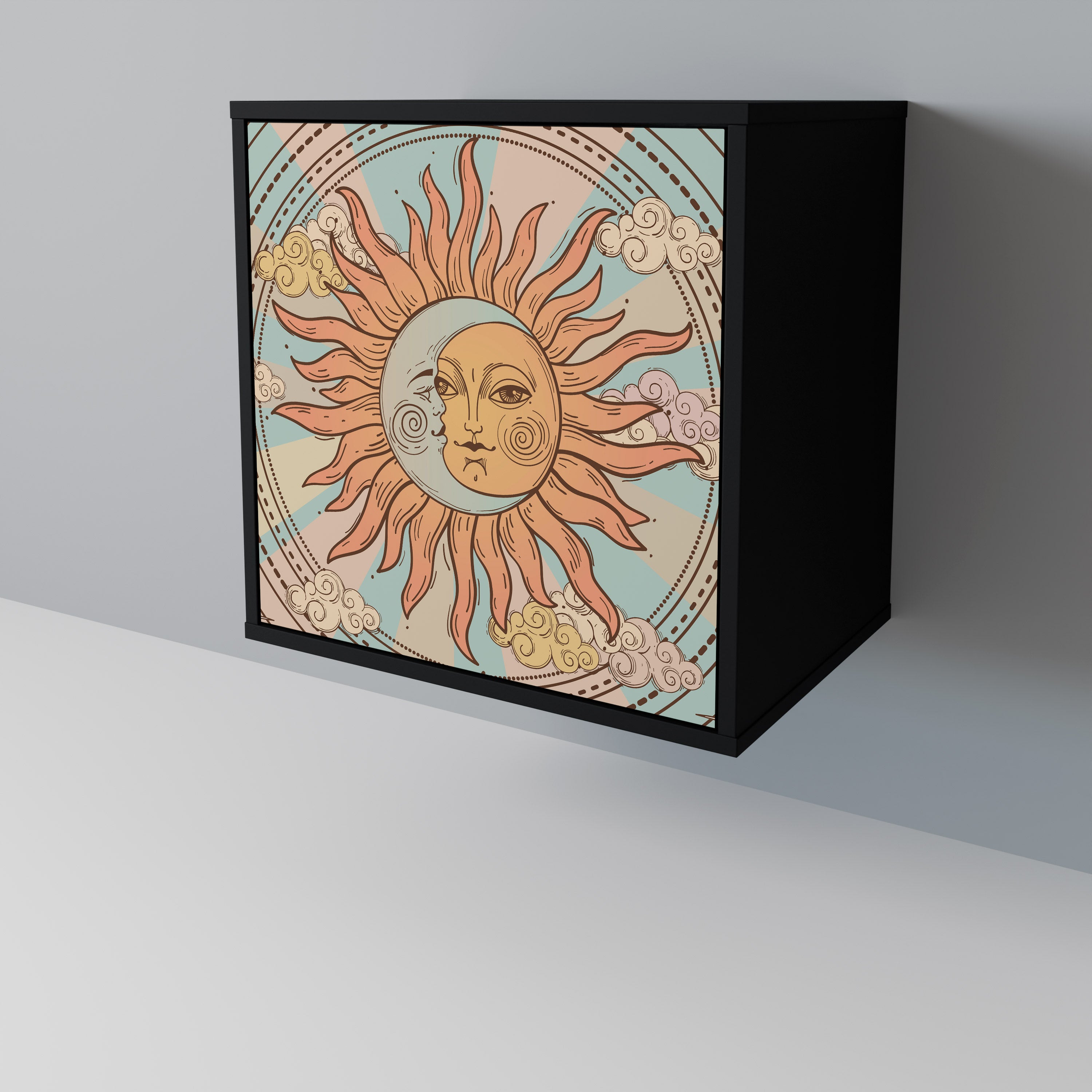 Aparador MYSTICAL STRUCTURE de 1 puerta en acabado negro