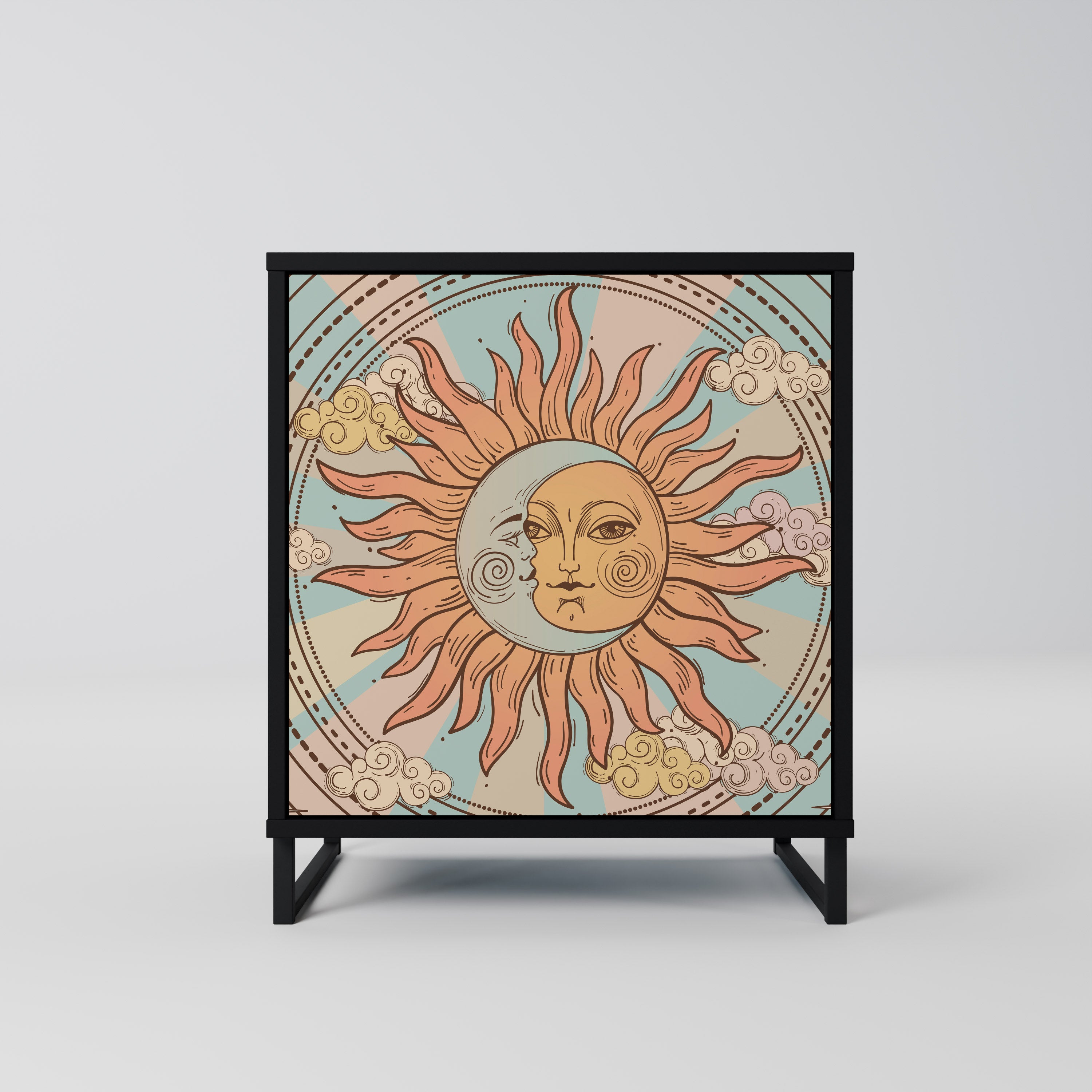 Aparador MYSTICAL STRUCTURE de 1 puerta en acabado negro