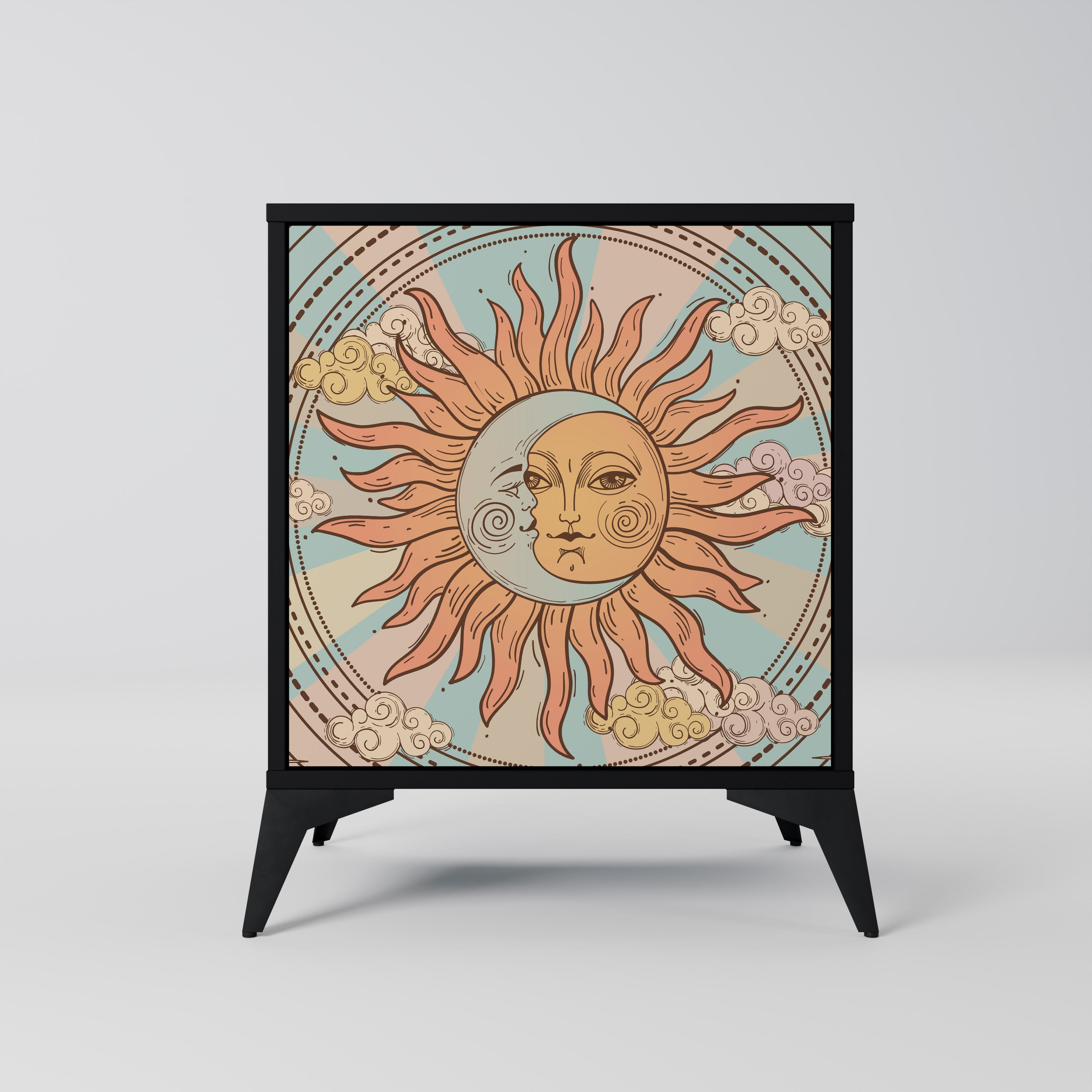 Aparador MYSTICAL STRUCTURE de 1 puerta en acabado negro