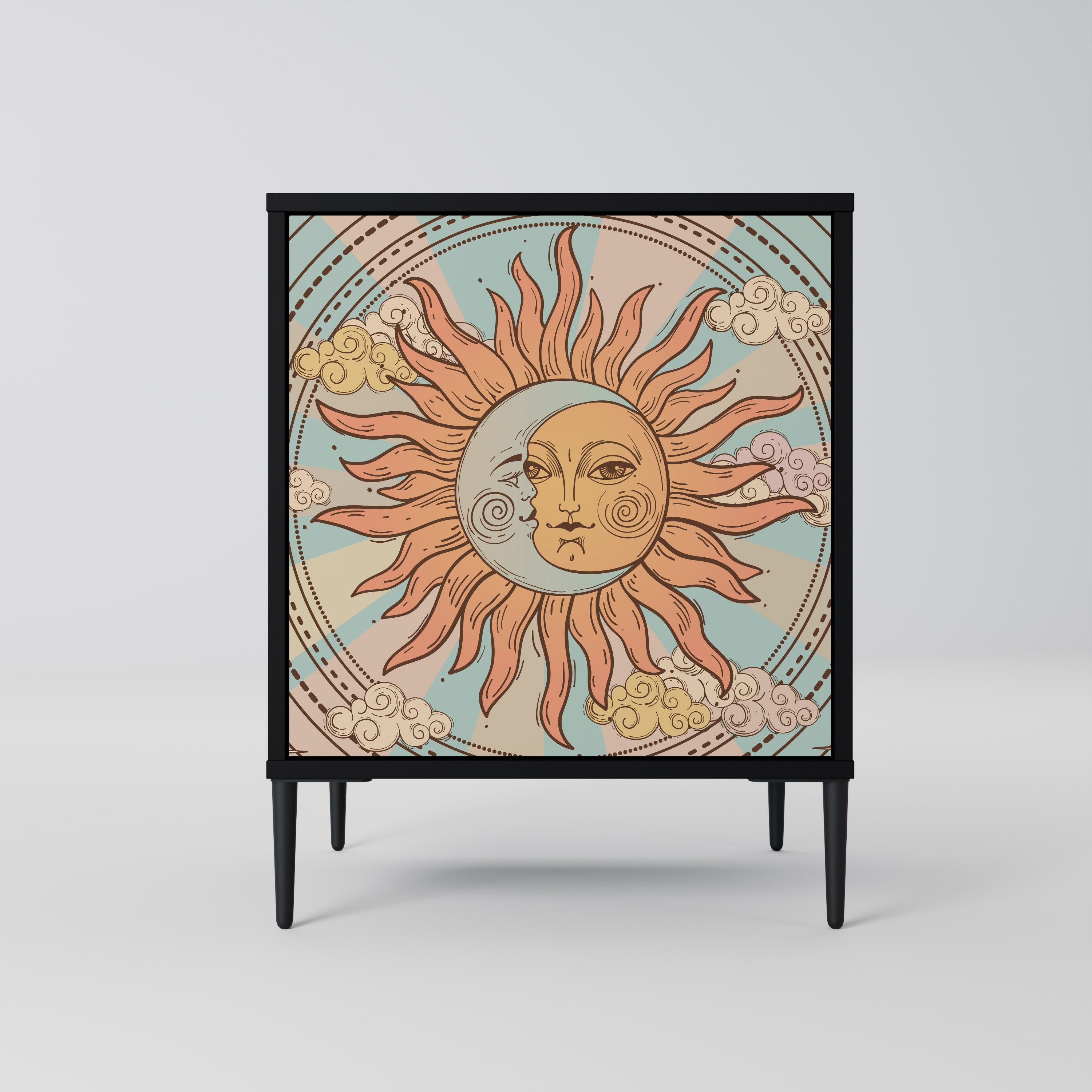 Aparador MYSTICAL STRUCTURE de 1 puerta en acabado negro