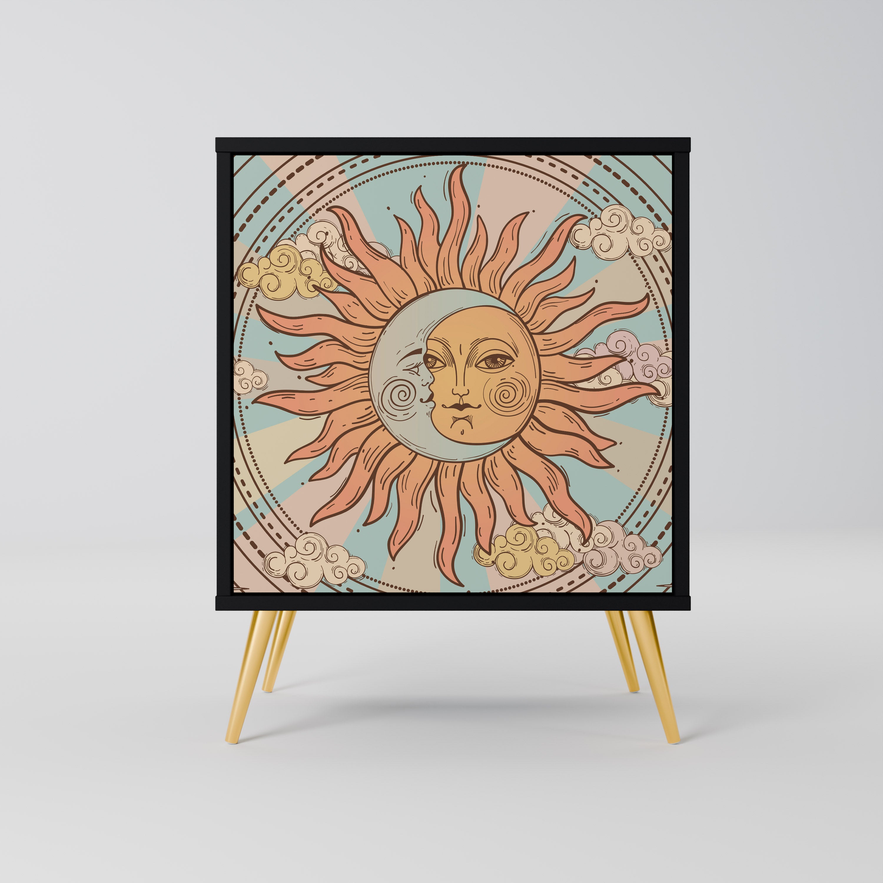 Aparador MYSTICAL STRUCTURE de 1 puerta en acabado negro