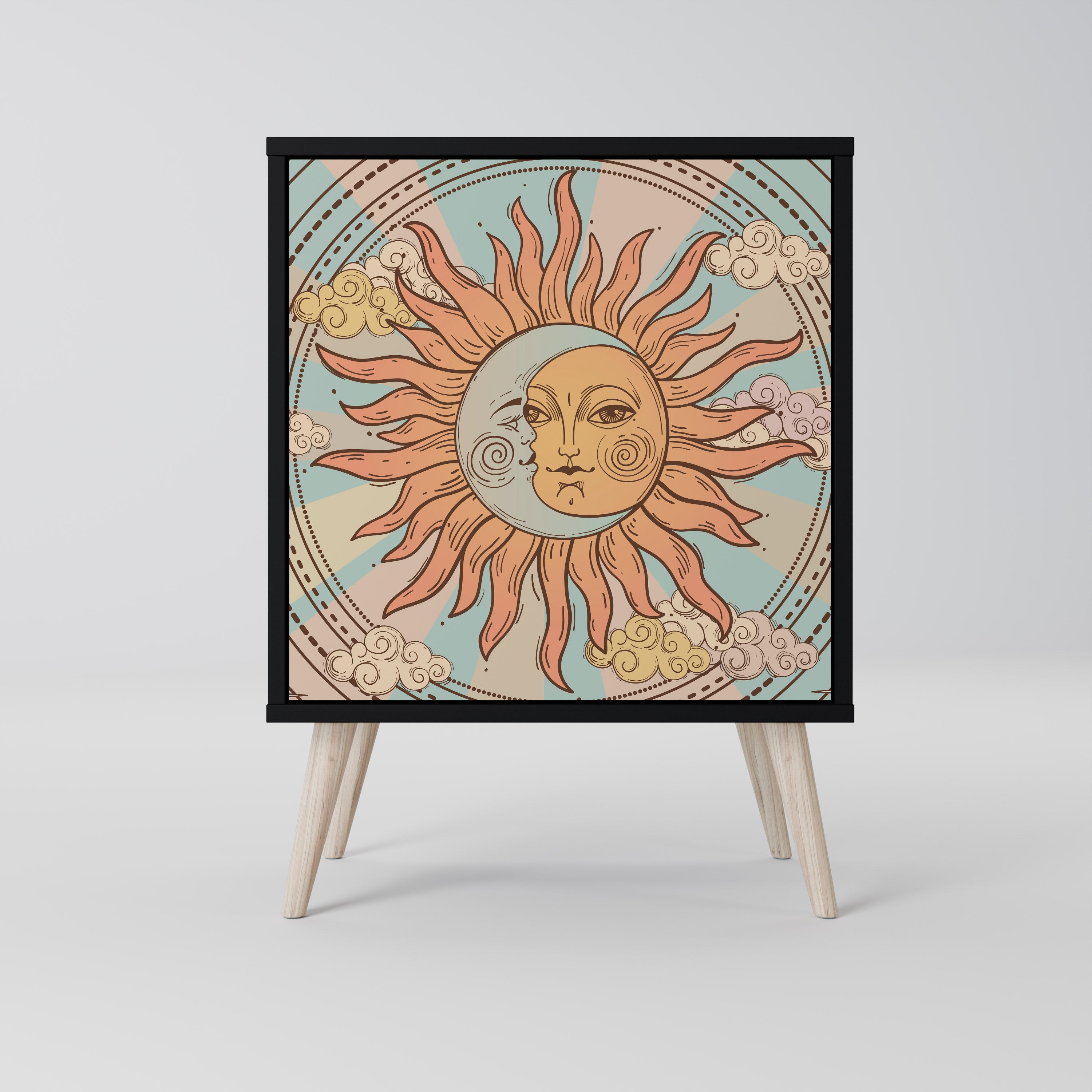 Aparador MYSTICAL STRUCTURE de 1 puerta en acabado negro