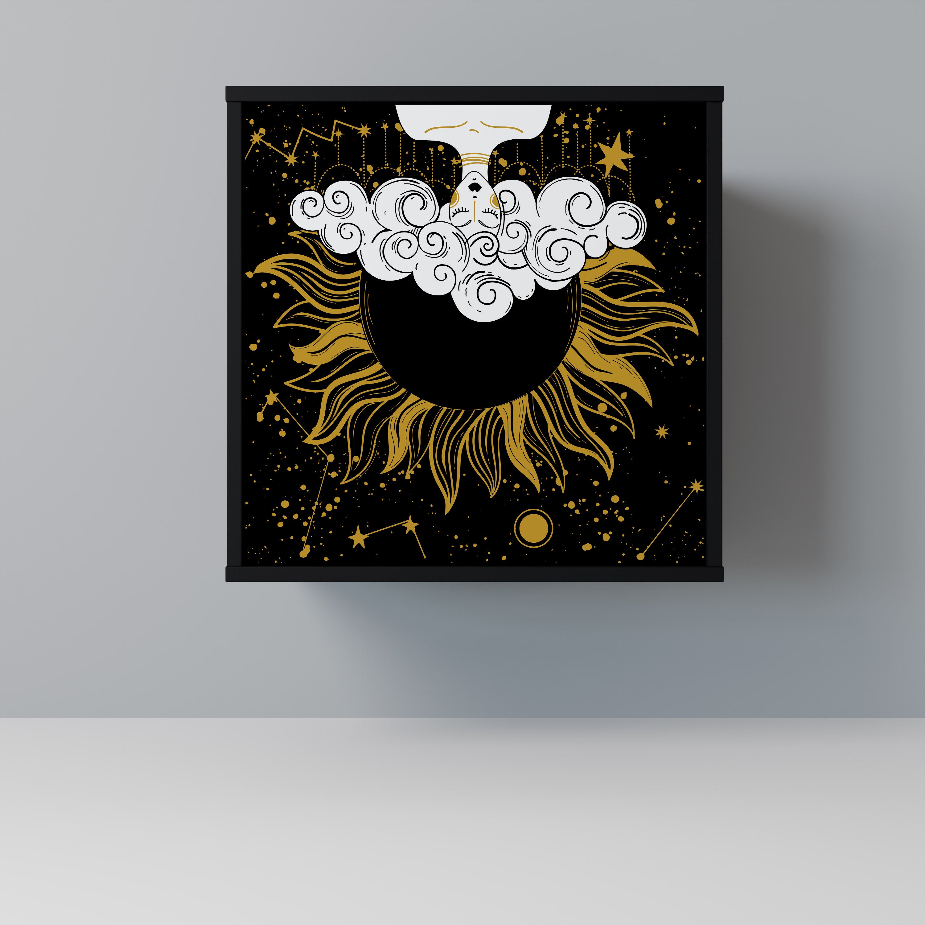 Aparador STELLAR CONSTELLATIONS de 1 puerta en acabado negro